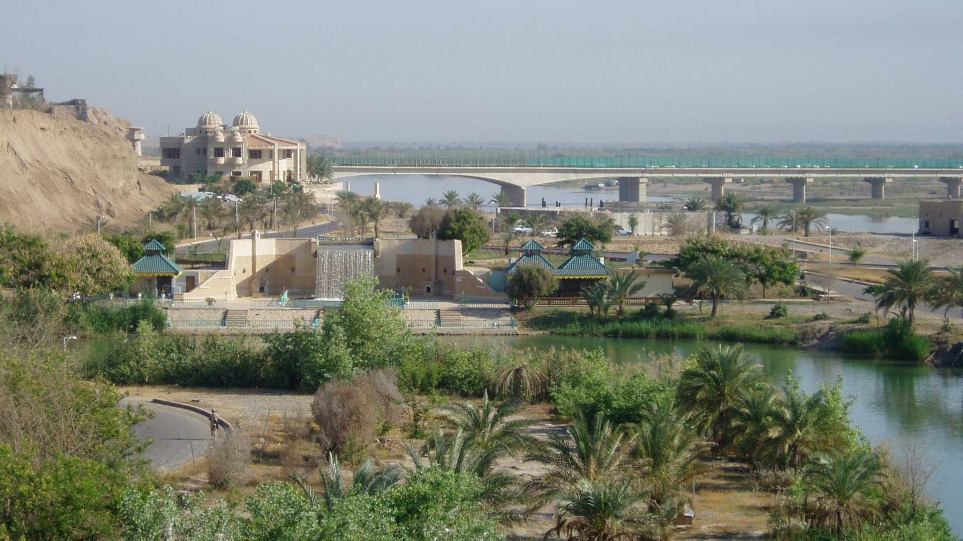 Tigris River, Man-made waterfall, Tikrit's beauty, Iraqi nature, 1920x1080 Full HD Desktop