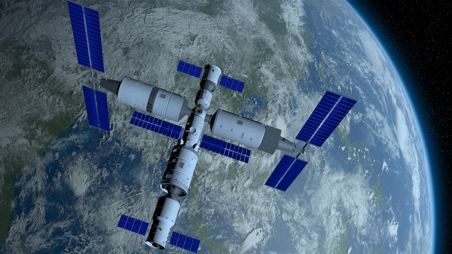 Earth, Tiangong Space Station Wallpaper, 1920x1080 Full HD Desktop