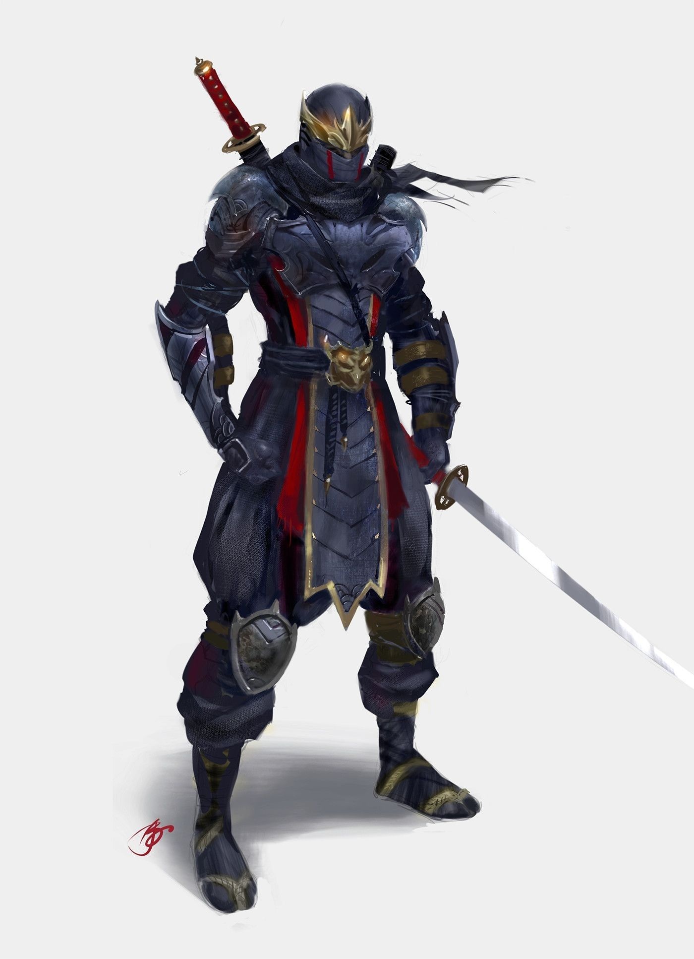 Ryu Hayabusa, Dragon Sword katana, Armored shinobi suit, HD Phone wallpaper