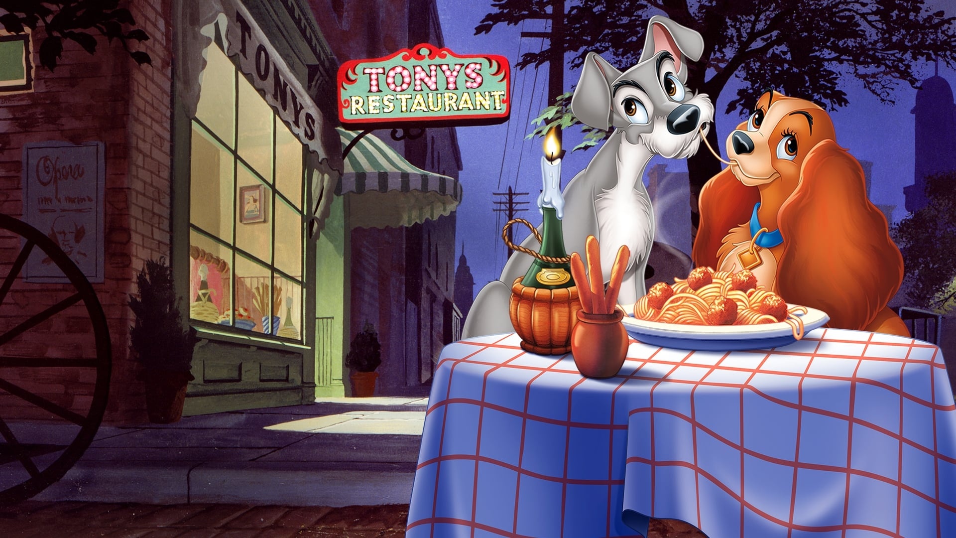 Tony's restaurant, Lady and the Tramp Wallpaper, 1920x1080 Full HD Desktop