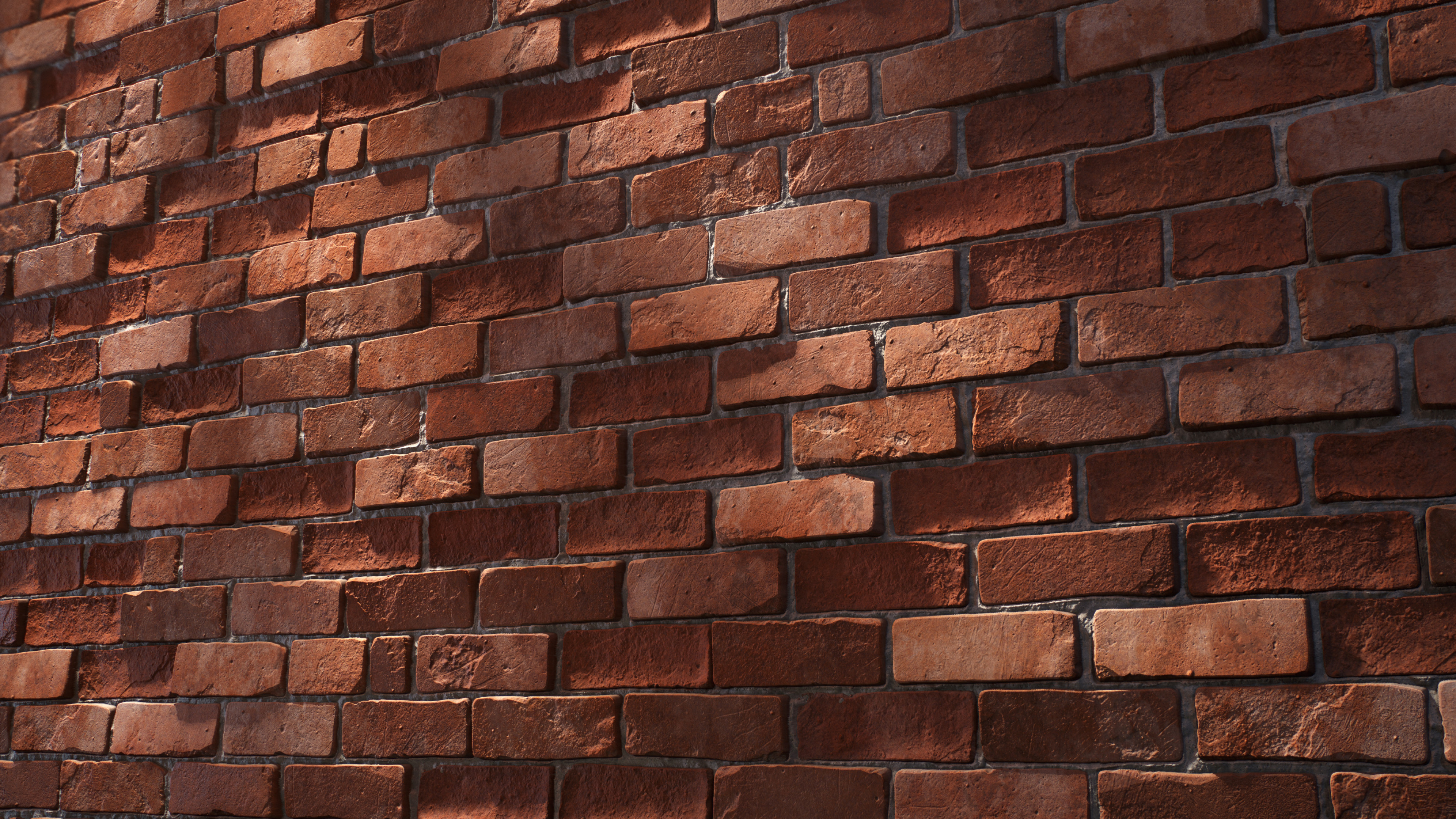 Damaged red brick, Substance designer, Artistic creation, Textured impact, 3840x2160 4K Desktop