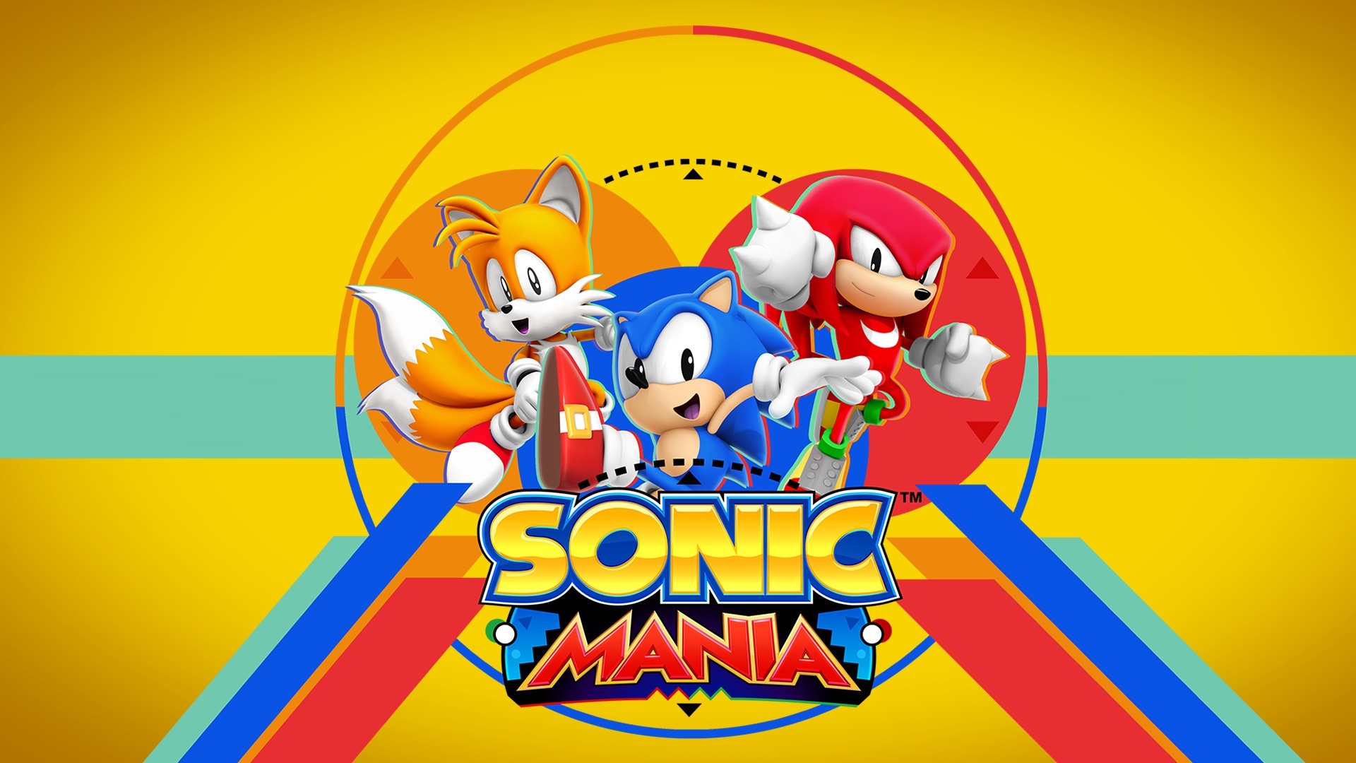 Sonic Mania logo, Sonic the Hedgehog, Miles Tails Prower, Knuckles the Echidna, Full HD Desktop wallpaper