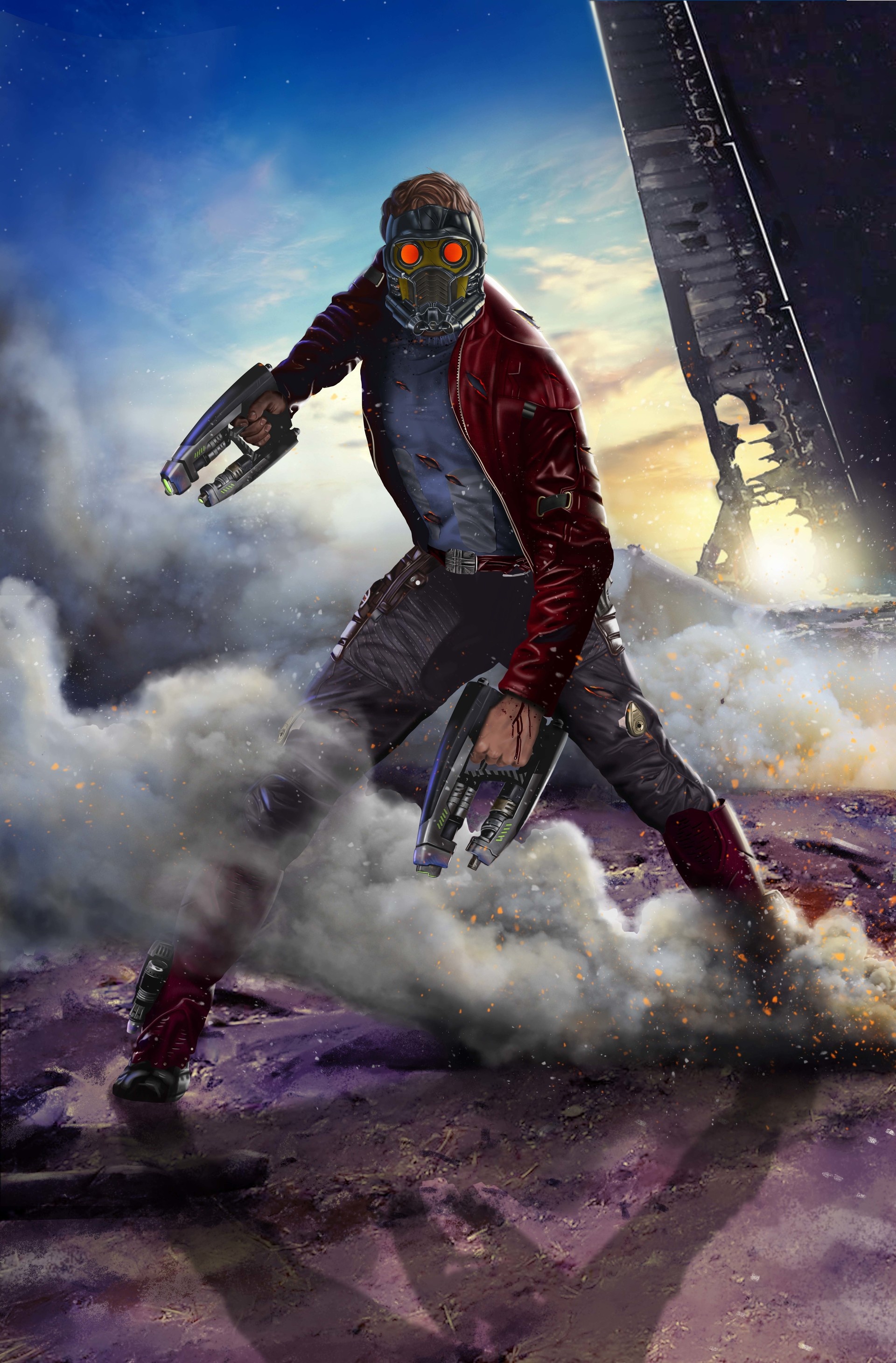 Star Lord, Artistic portrayal, Cosmic guardian, Legendary hero, 1920x2930 HD Phone