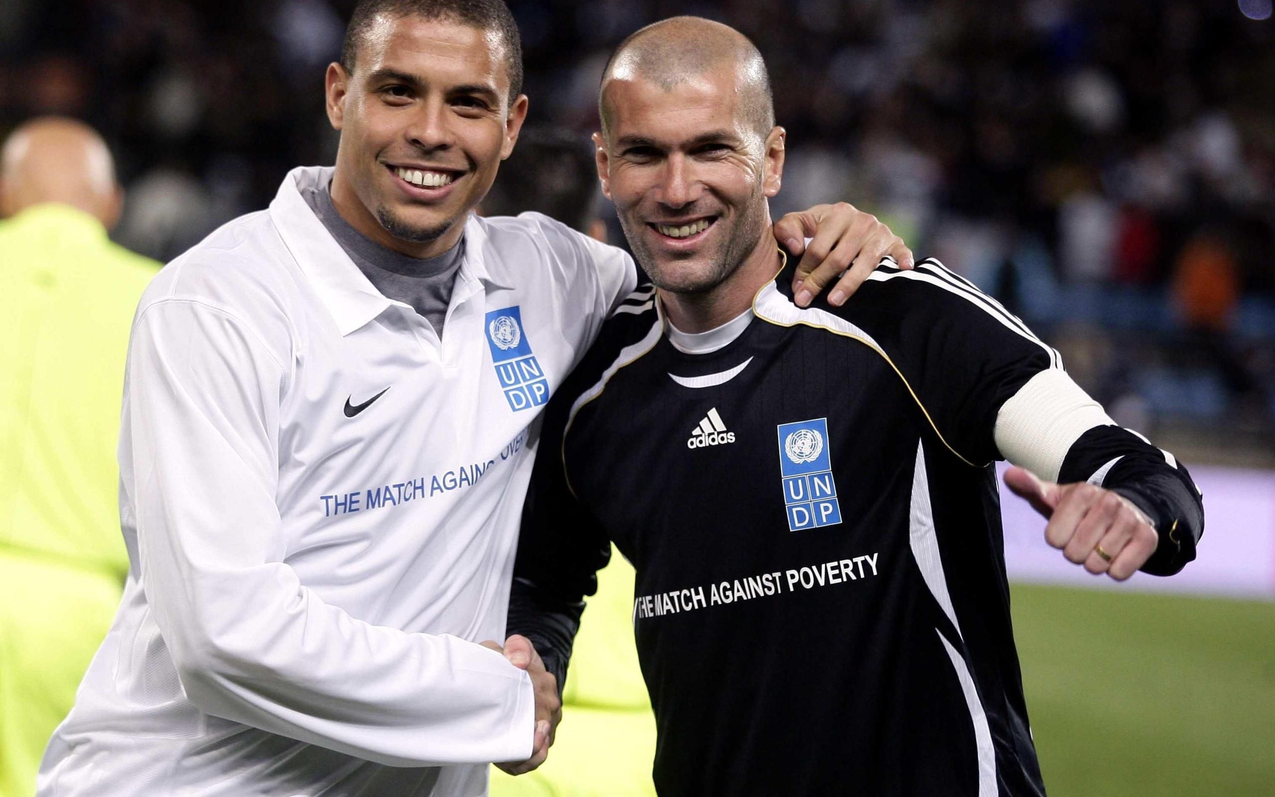 Zinedine Zidane, Ronaldo Nazário, Match Against Poverty, HD Desktop wallpaper