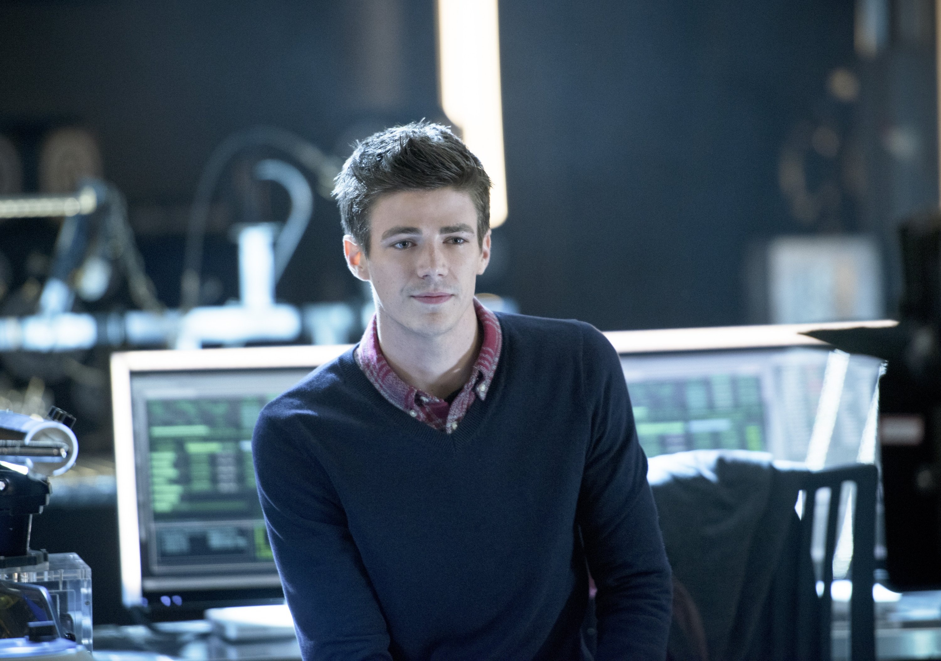 Grant Gustin, Desktop download, Barry Allen's tribute, Flash's power in pixels, 3000x2110 HD Desktop