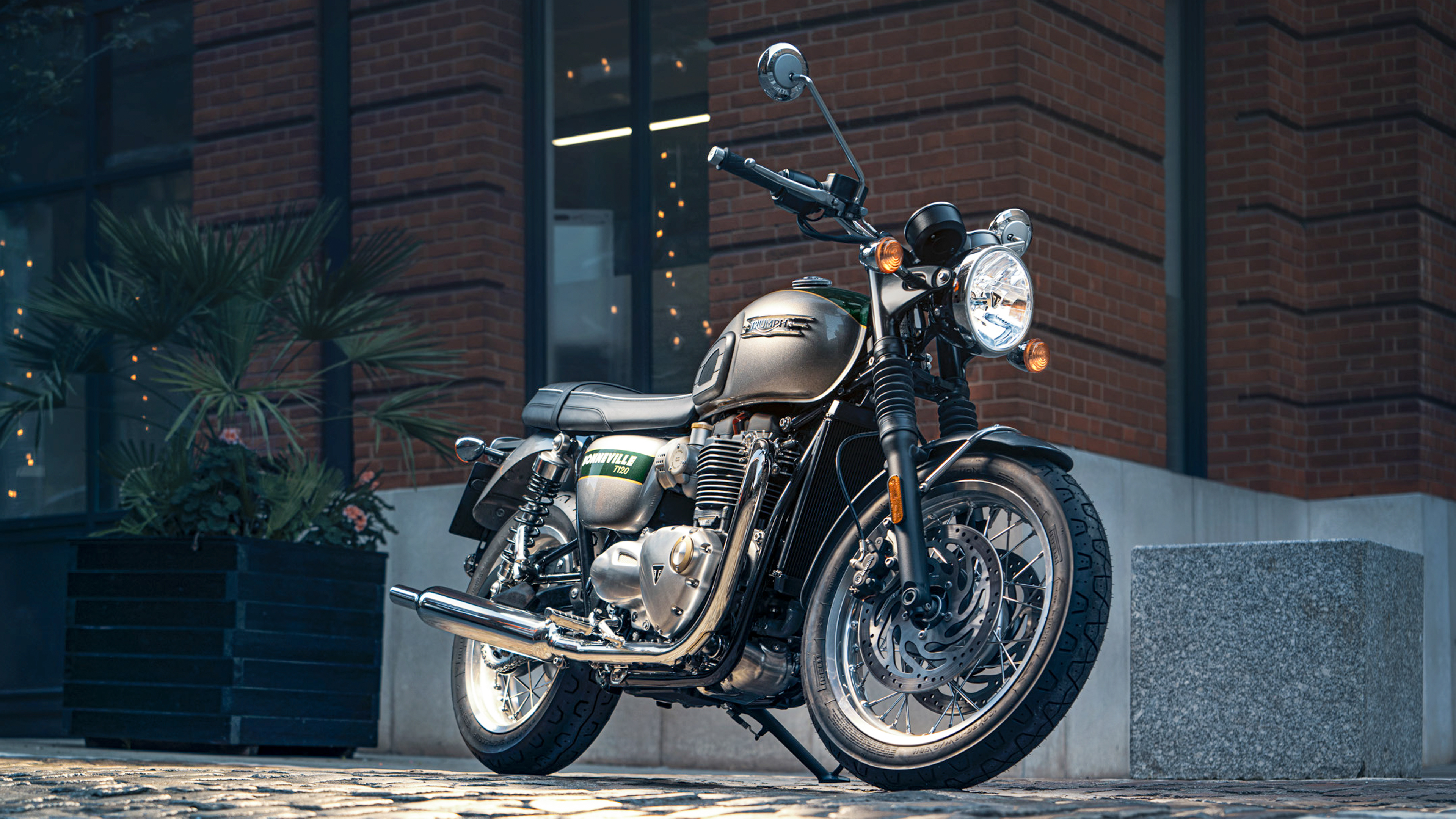 Triumph Bonneville T120, Auto, Triumph Gold Line, Nur Ein Jahr, 3840x2160 4K Desktop