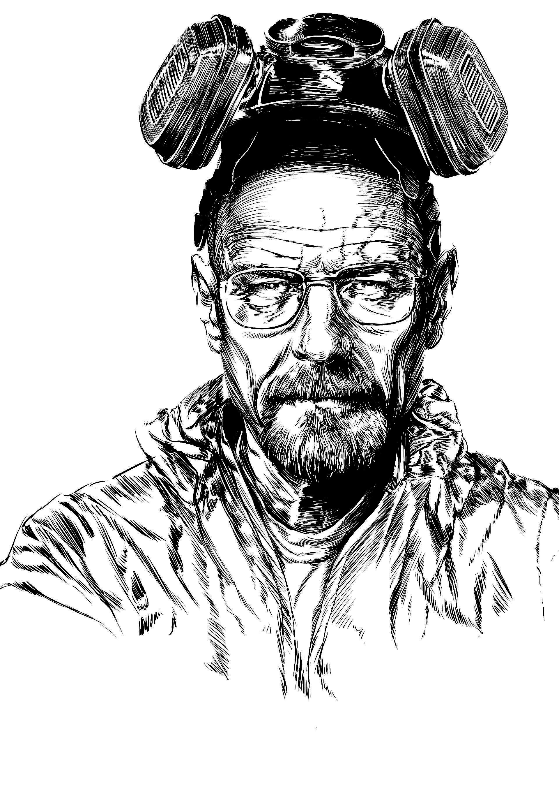 Walter White, Black & White Poster, Breaking Bad Art, 1920x2720 HD Phone