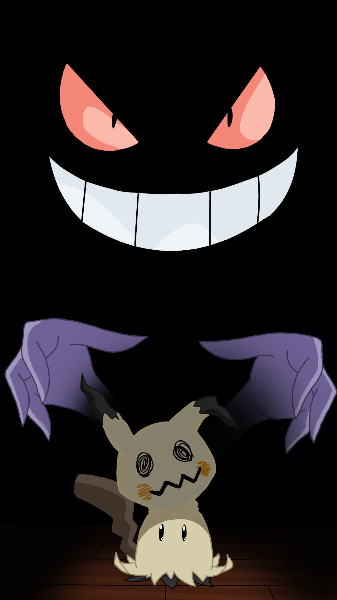 Gengar, Scrolldrop, Eerie aura, Mysterious, 1080x1920 Full HD Phone