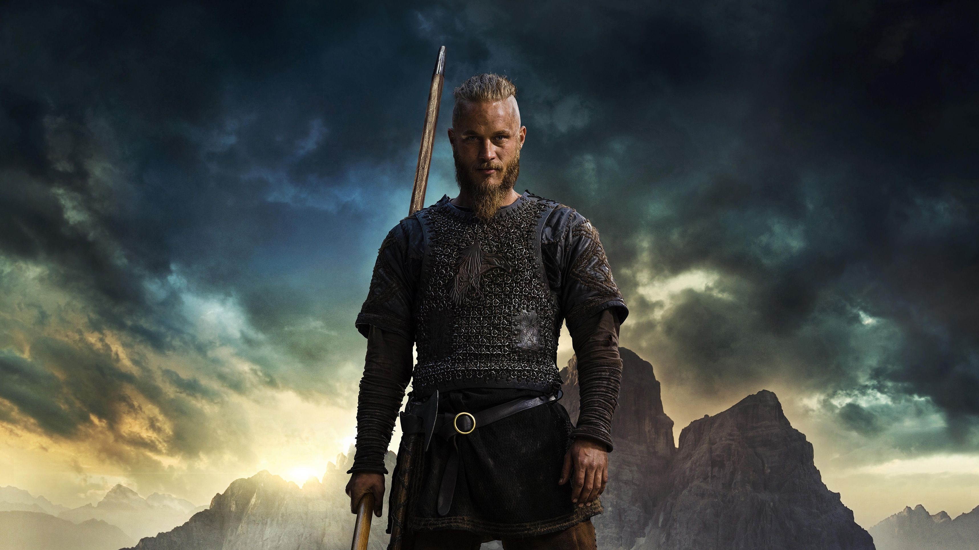 Ragnar Lothbrok, Travis Fimmel, spear, HD Desktop wallpaper