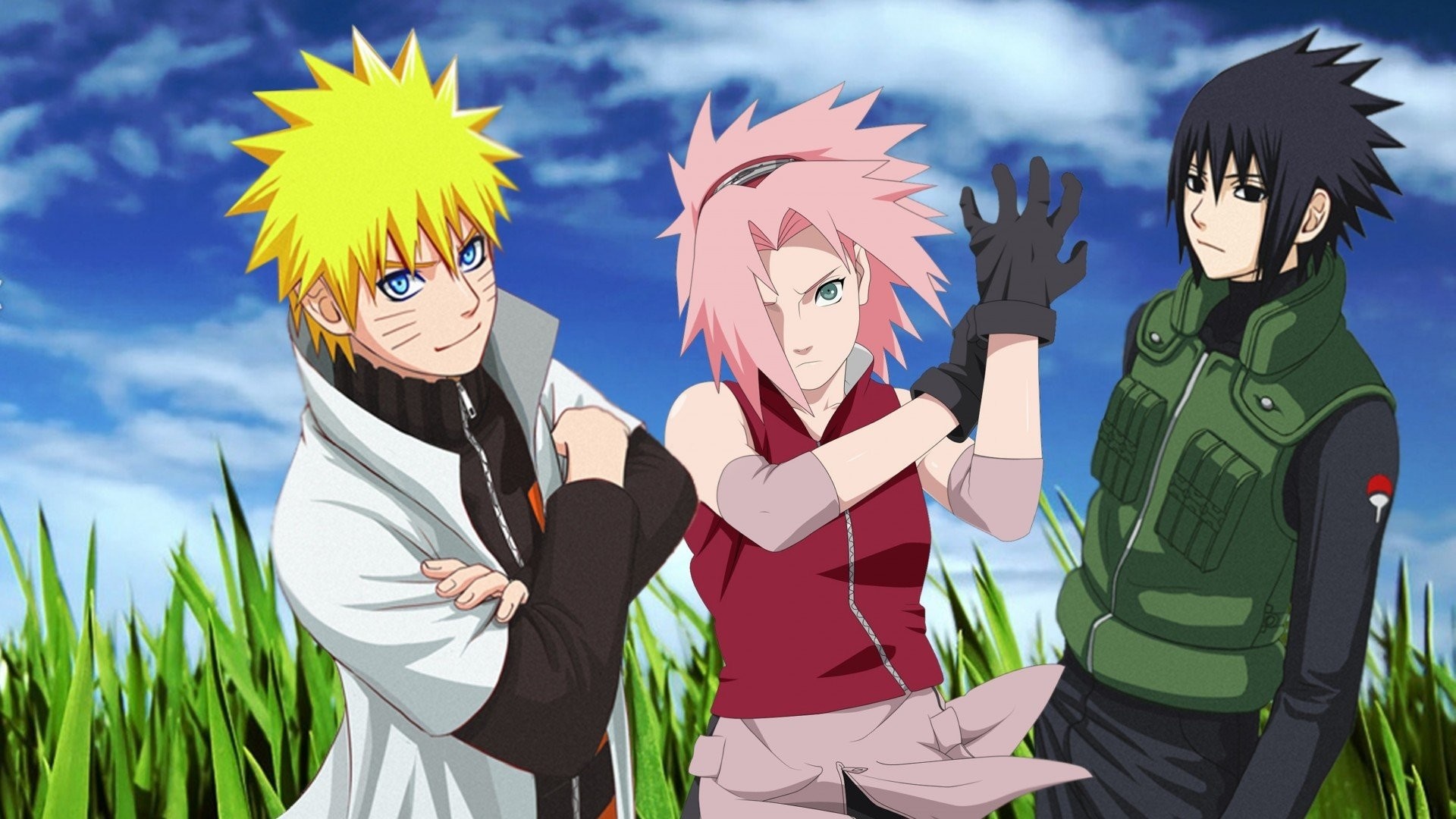 Naruto Uzumaki, Sakura Haruno, Sasuke Uchiha, Team 7, Full HD Desktop wallpaper