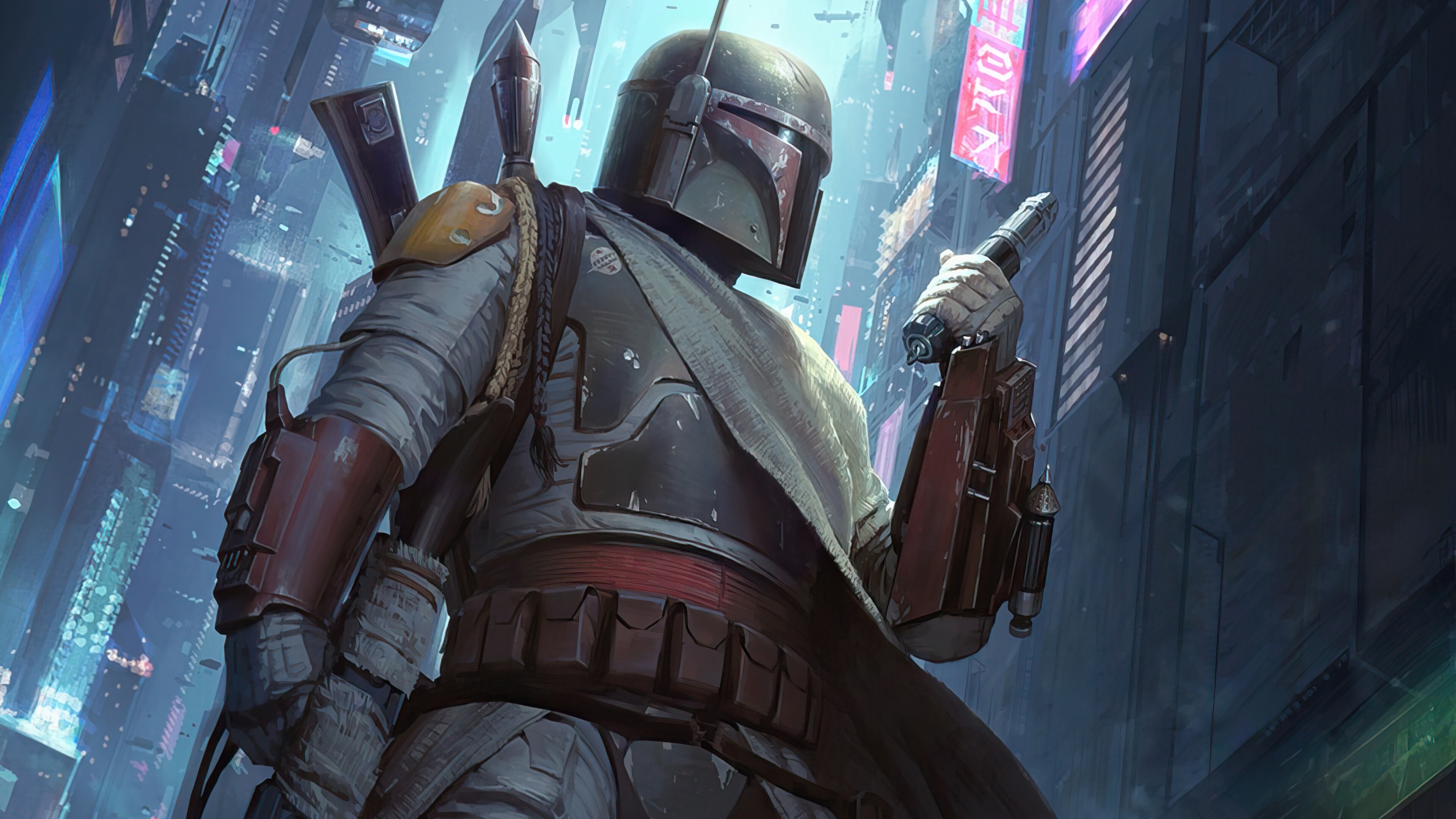 Boba Fett 4K HD images, Jaw-dropping design, Incredible attention to detail, Digital artistry, 3840x2160 4K Desktop