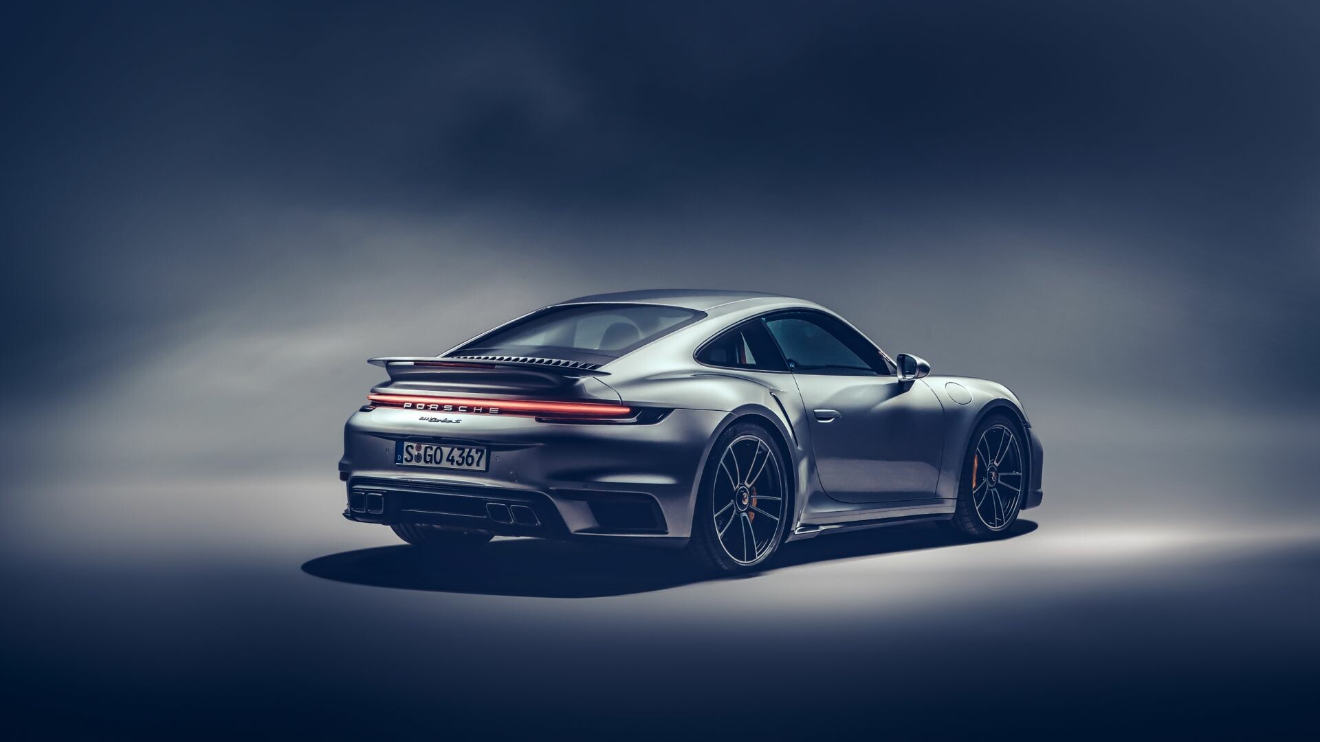 Rear view Porsche 911 Turbo S, Striking imagery, Powerful performance, Automotive art, 1920x1080 Full HD Desktop