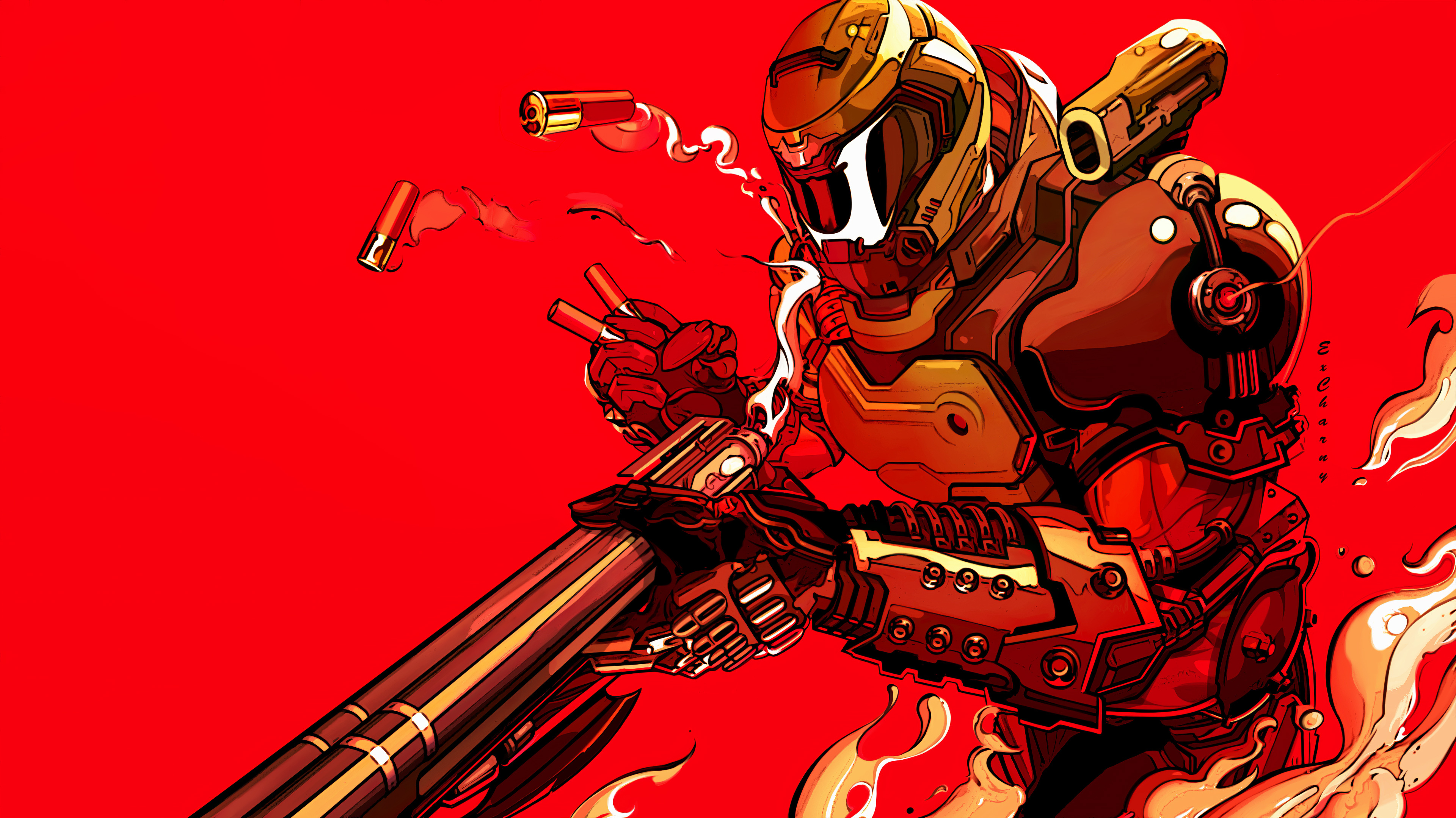 Doom Slayer, Super Shotgun, Doom Eternal, 4K Desktop wallpaper