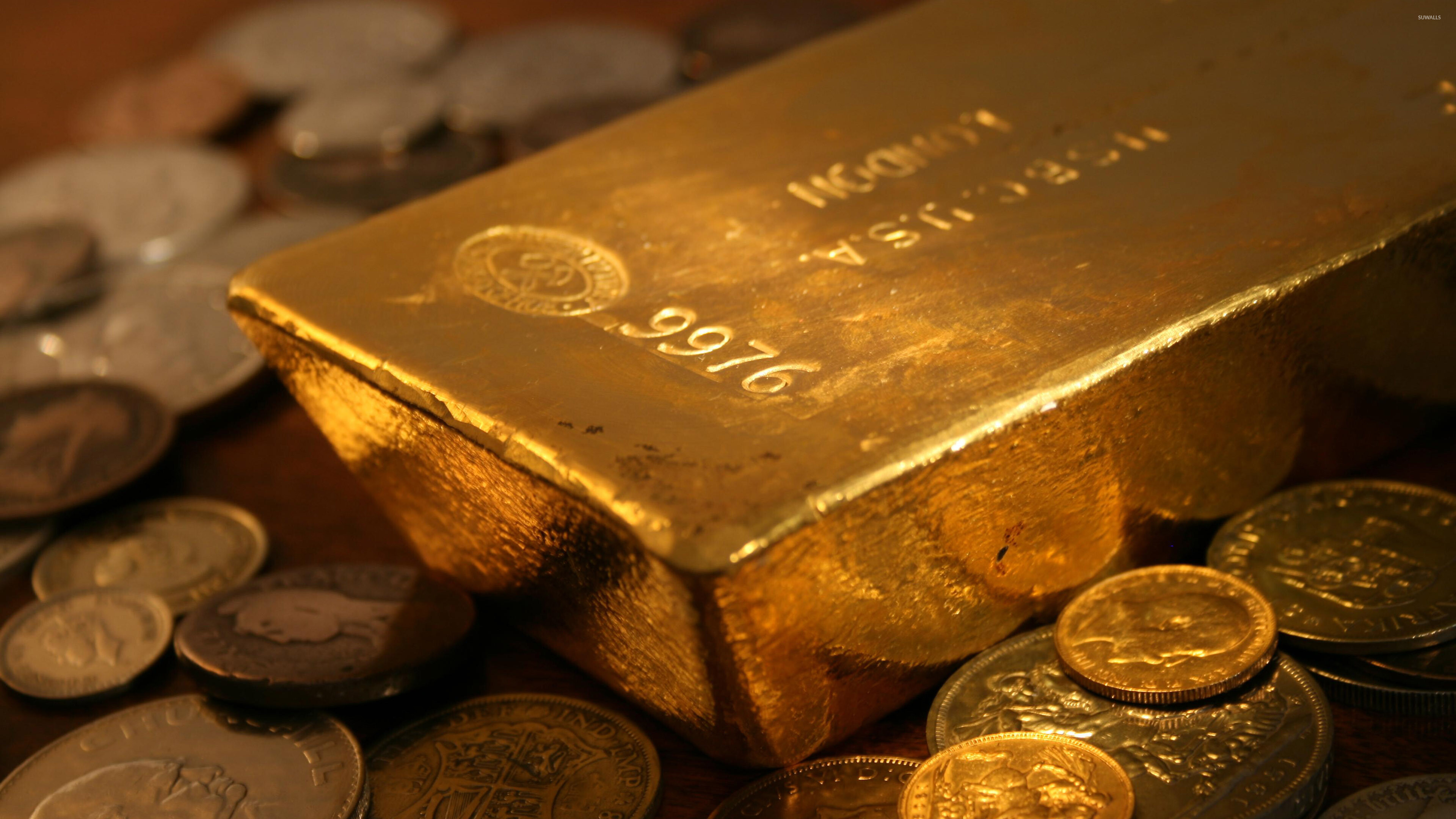 Gold bar, Gold Coins Wallpaper, 3840x2160 4K Desktop