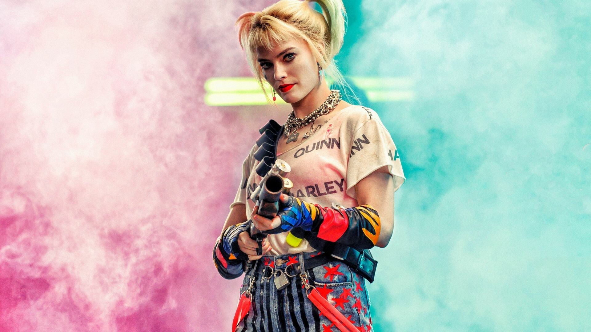 Harley Quinn Birds of Prey, Vibrant wallpaper, Margot Robbie's iconic role, Exciting movie, 1920x1080 Full HD Desktop