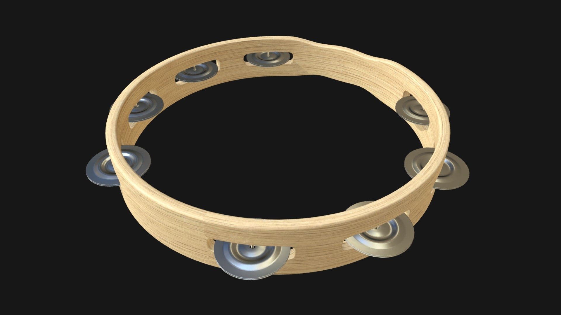 Francesco Milanese, Open tambourine, 3D model, 1920x1080 Full HD Desktop