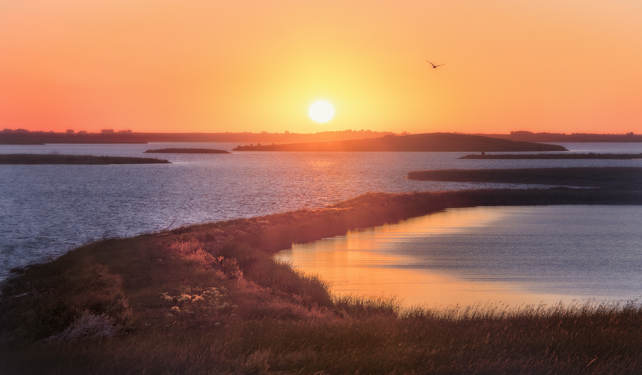 Lake Sakakawea, North Dakota, Franklin arts, Travels, 2050x1200 HD Desktop