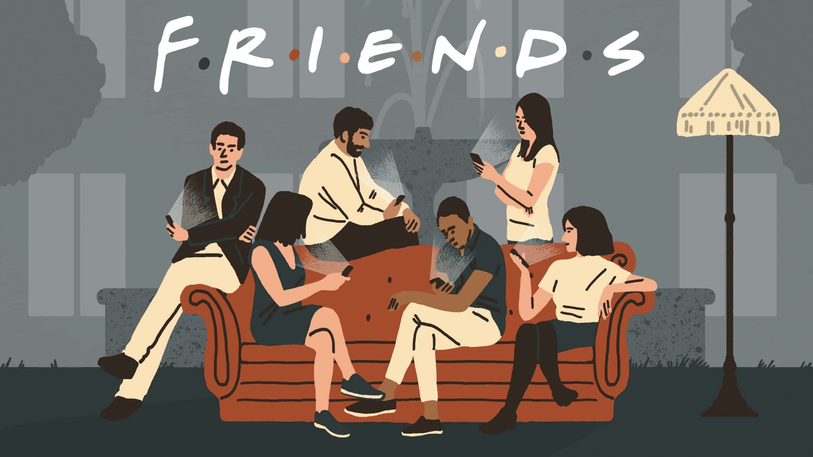 Friends TV Show, Illustration wallpaper, Unique artwork, Creative design, 2670x1500 HD Desktop