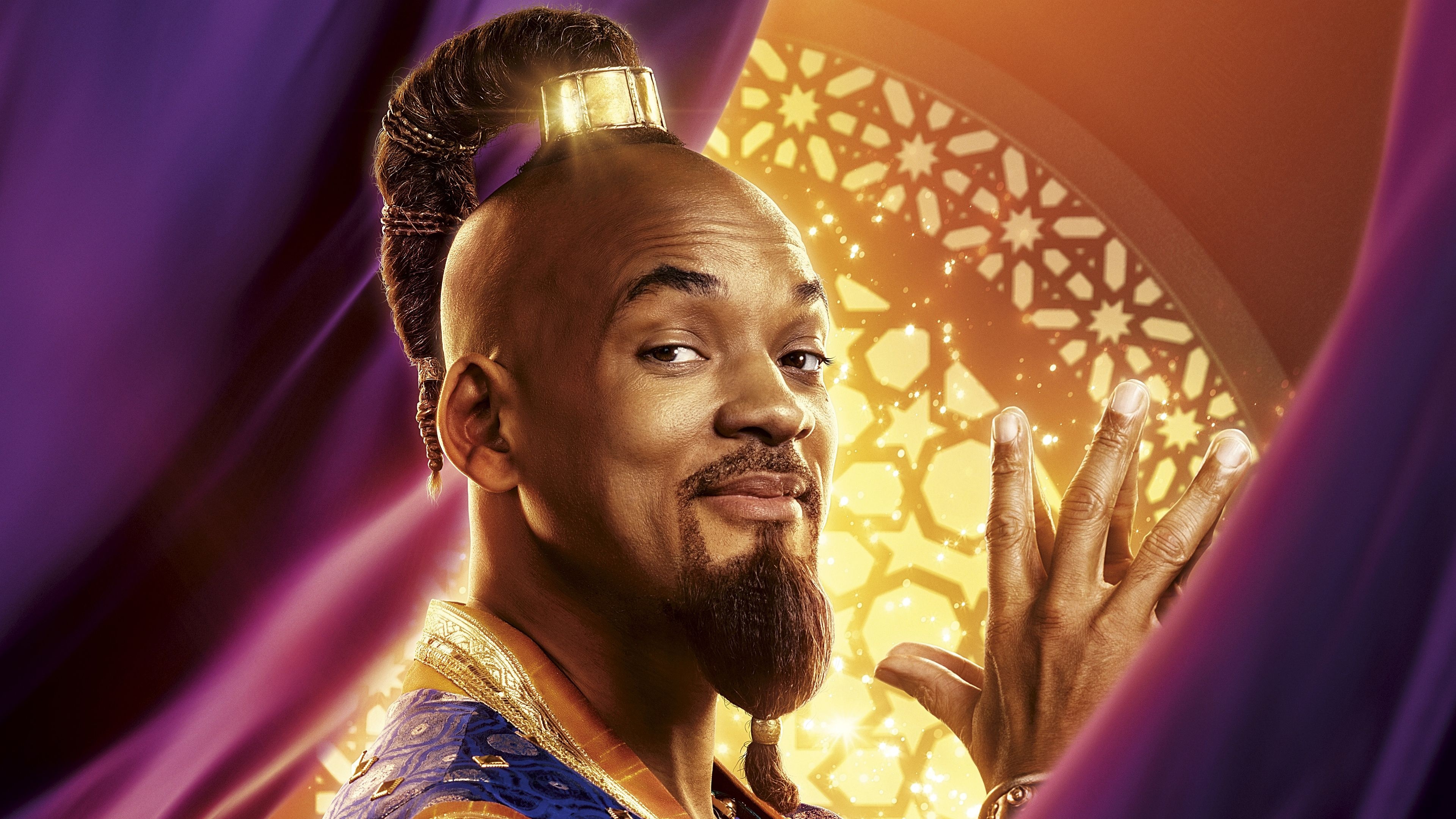 Will Smith, Genie, Aladdin 2019, 3840x2160 4K Desktop