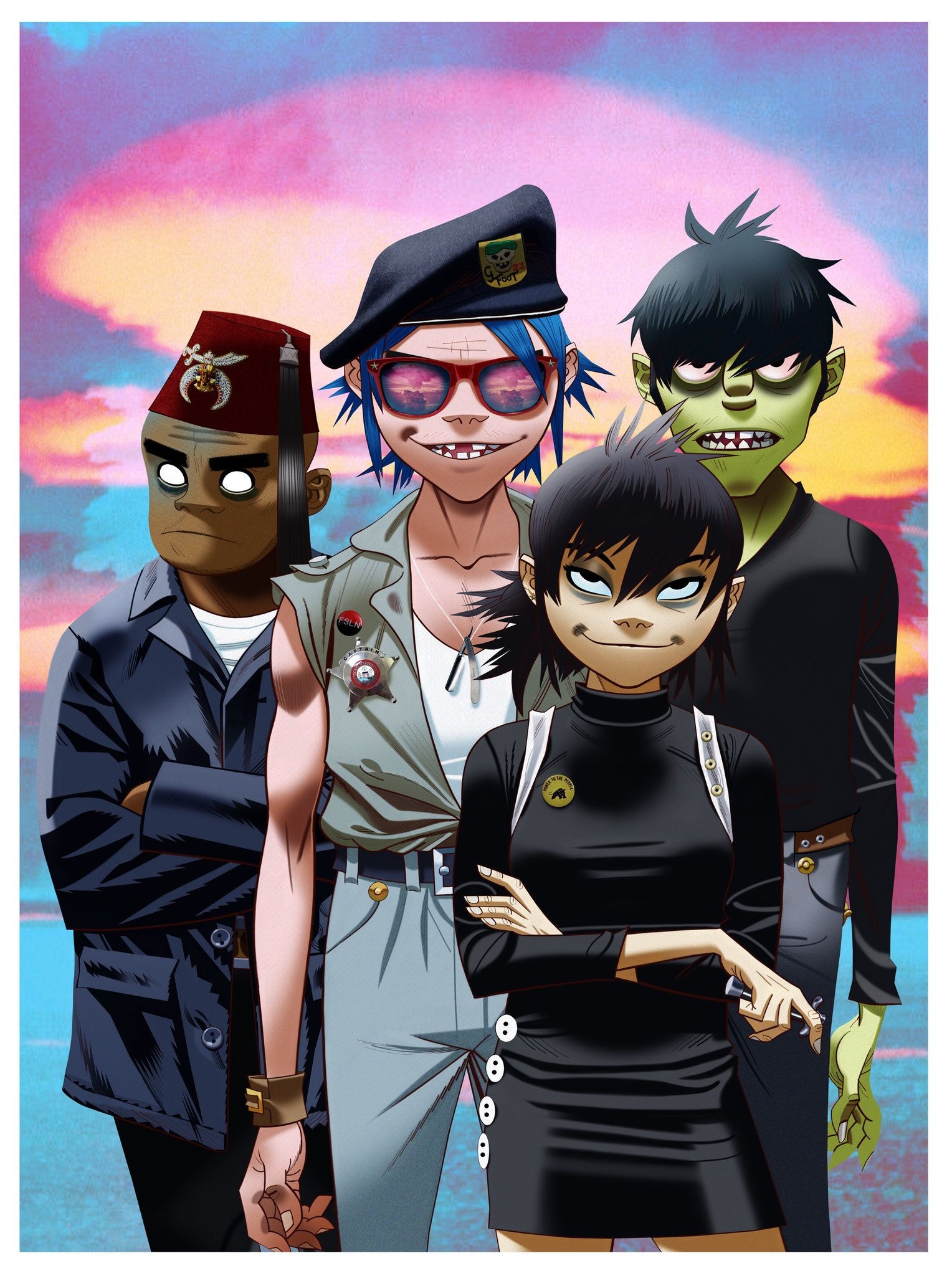 1920x1080 wallpaper, White border removal, iPhone 6s Plus background, Gorillaz art style, 1530x2050 HD Phone