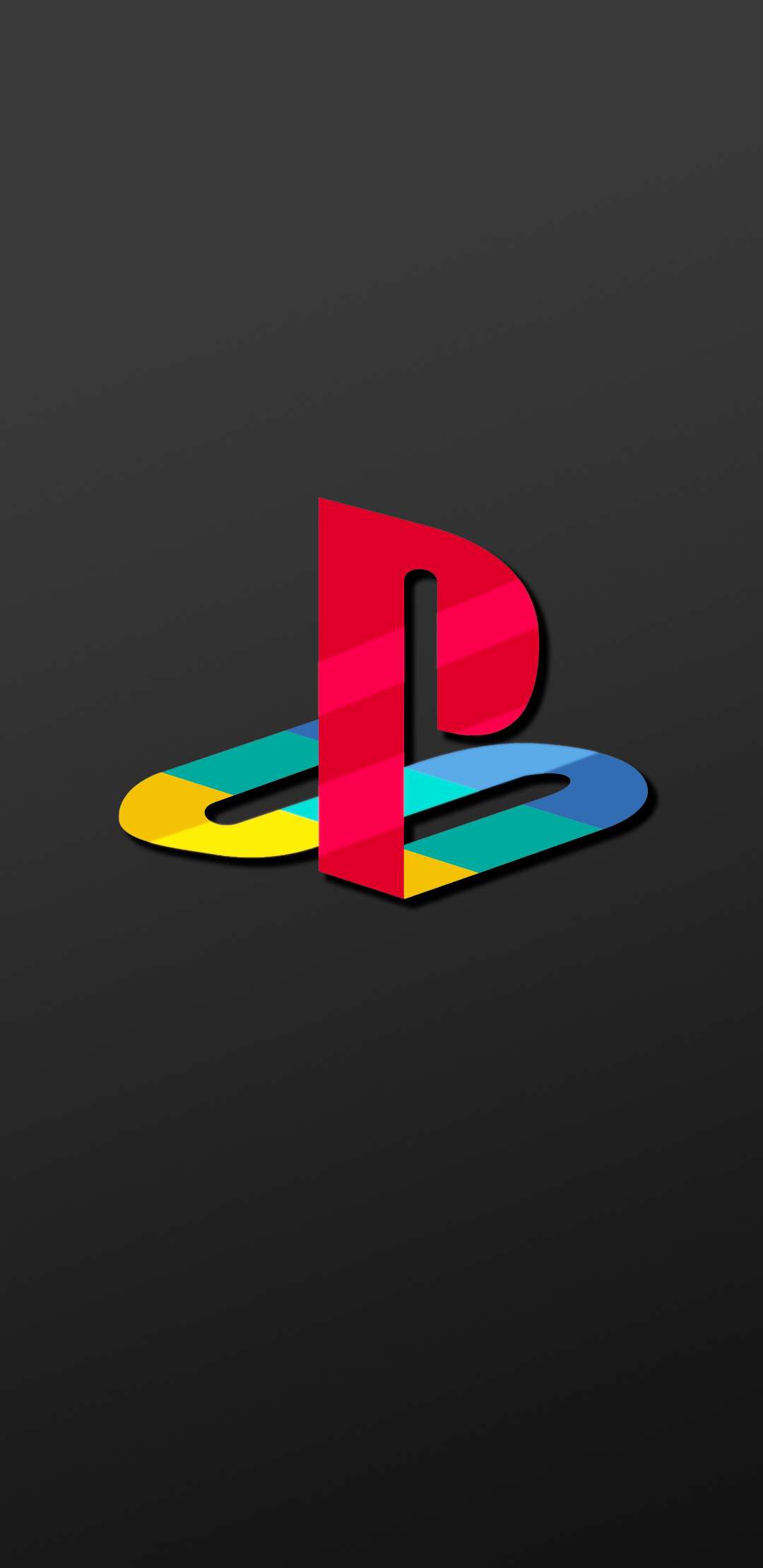PlayStation logo, Colorful geometric stripes, Dark gradient background, HD Phone wallpaper