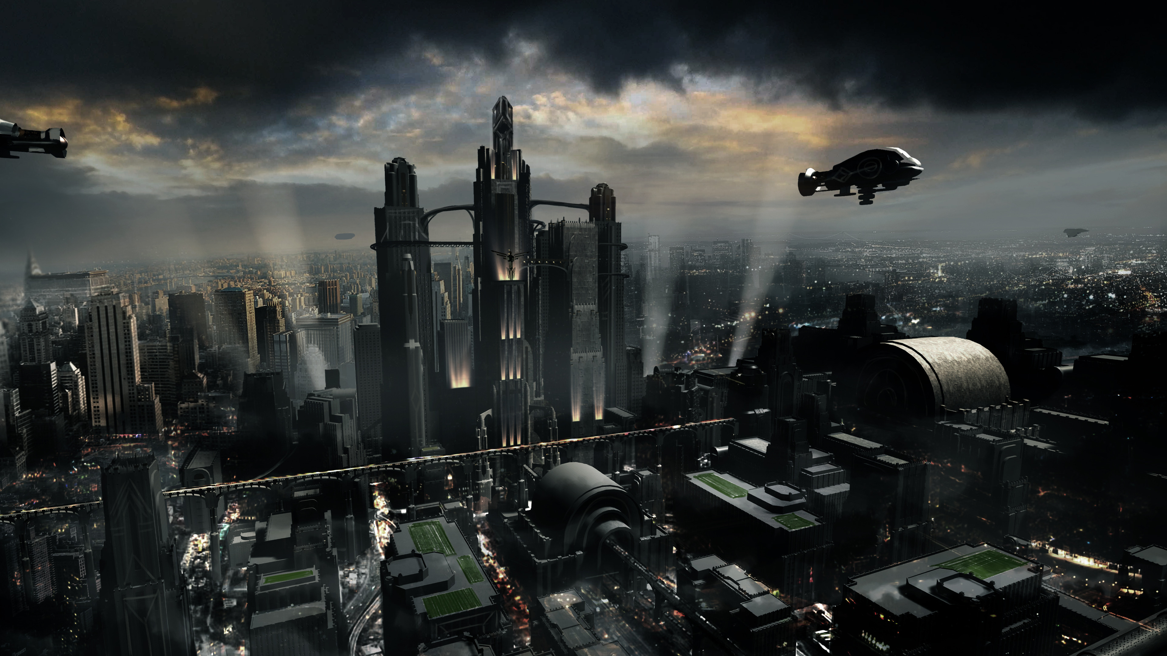 Artistic city concept, Futuristic cityscape, Acropolis city, Conceptual art, 3840x2160 4K Desktop