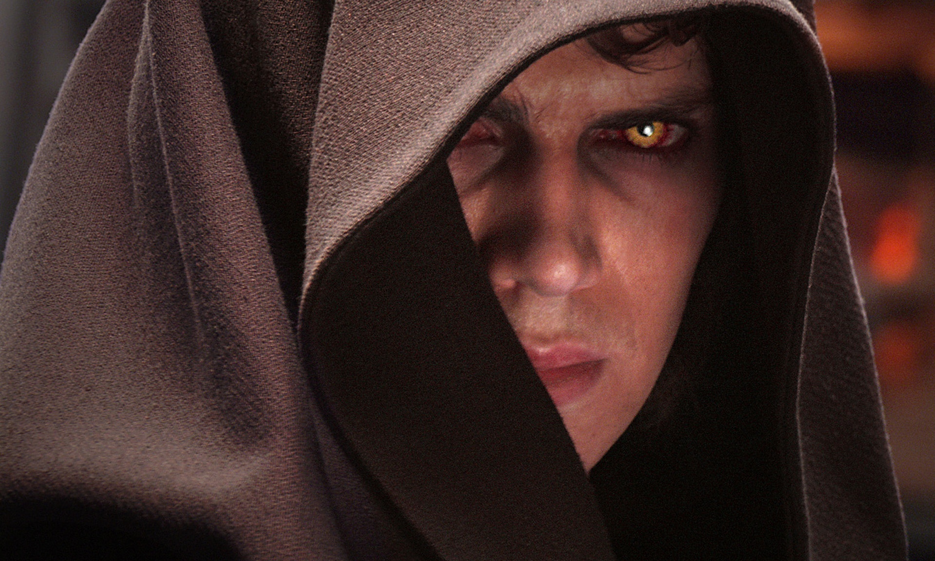 Anakin Skywalker, Yellow Sith eyes, Dark hooded cloak, HD Desktop wallpaper