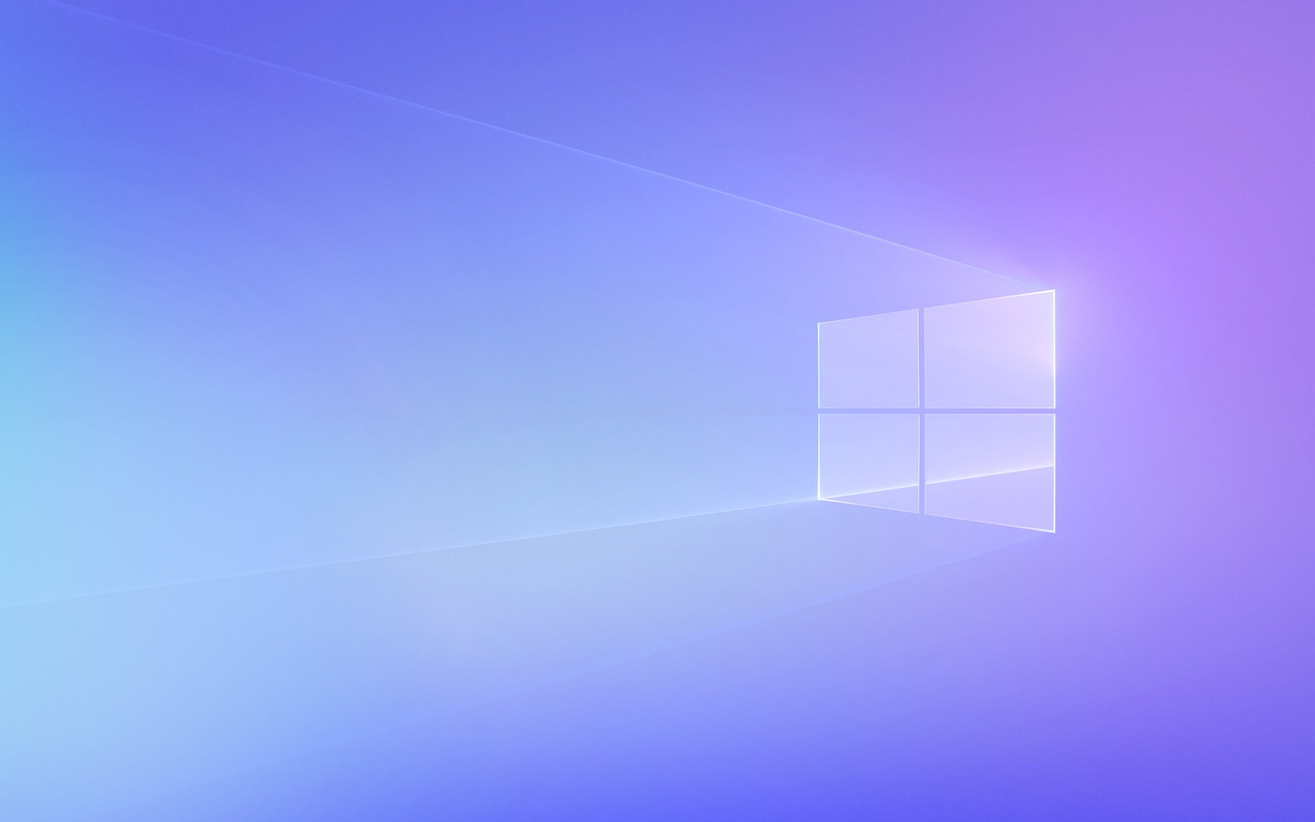 Windows 10 light theme, glowing Windows logo, volumetric light rays, HD Desktop wallpaper