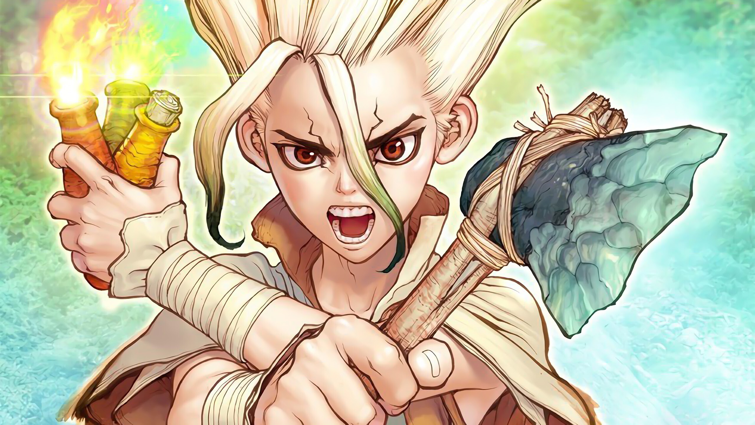 Dr. STONE wallpapers, Posted by Michelle Sellers, Anime series, High-quality artwork, 2560x1440 HD Desktop