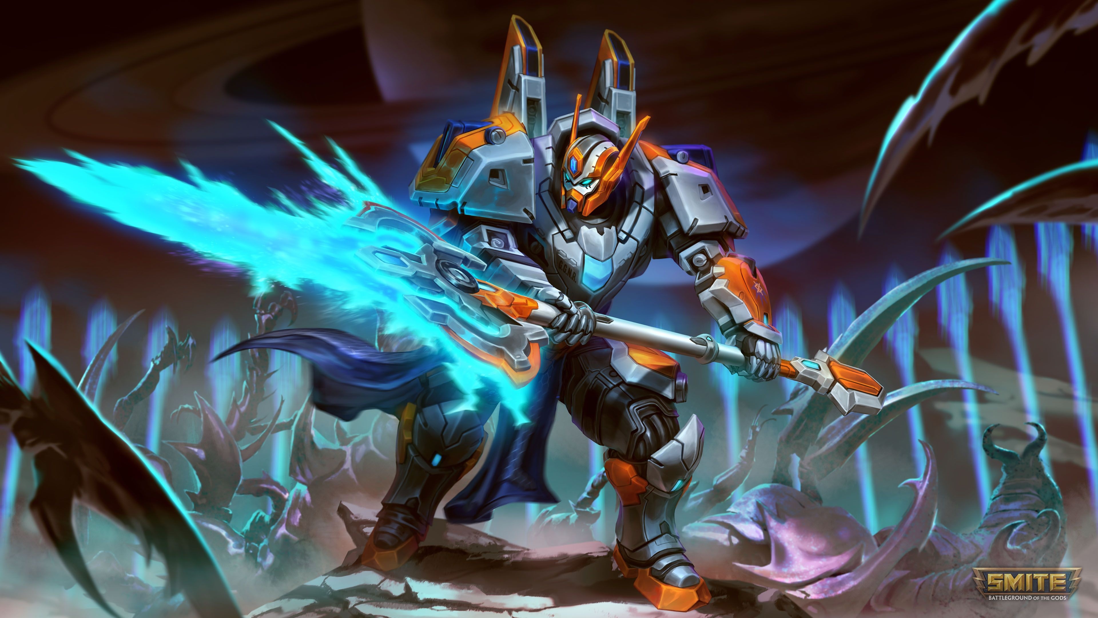 MOBA game, Odin Omnitech, Odin character, SMITE wallpaper, 3840x2160 4K Desktop