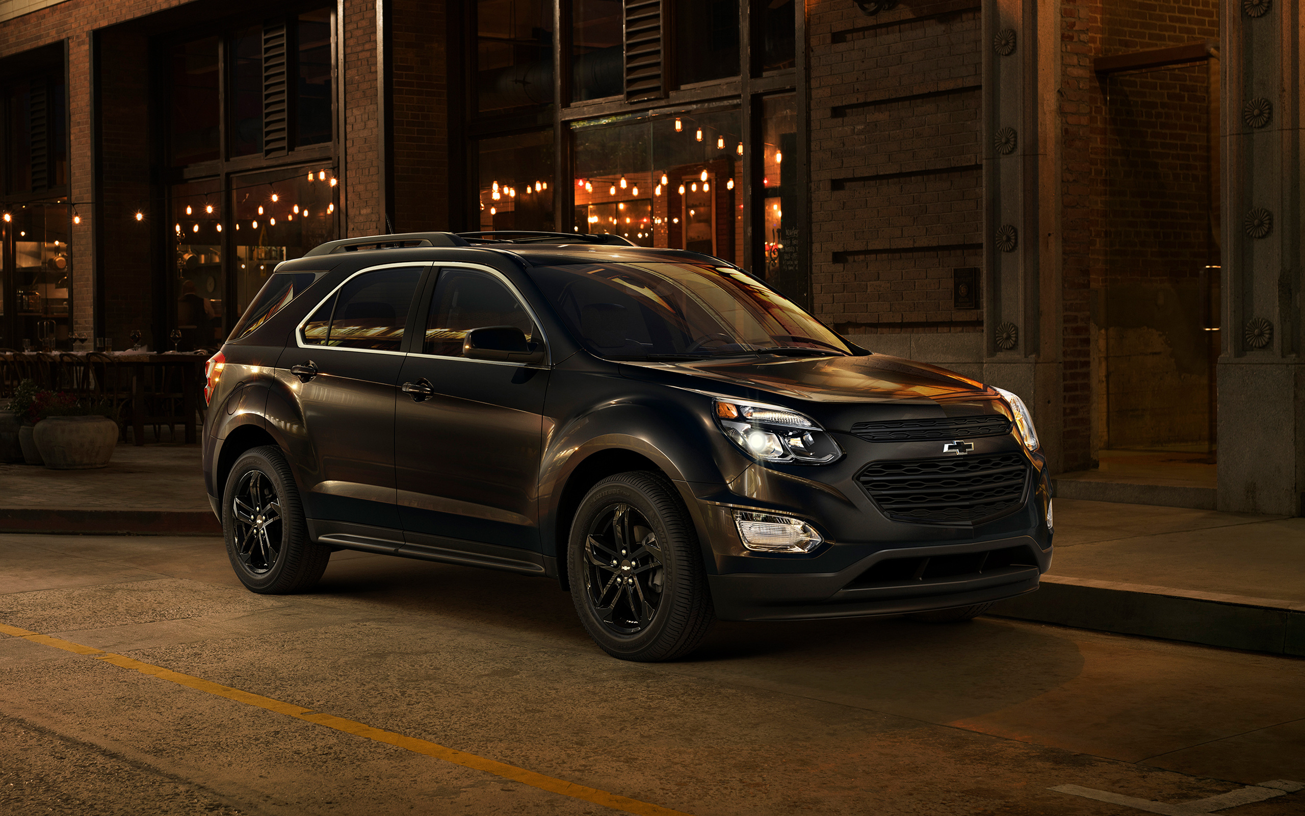 Chevrolet Equinox, Black SUV, Evening streets, Chevrolet brand, 2560x1600 HD Desktop