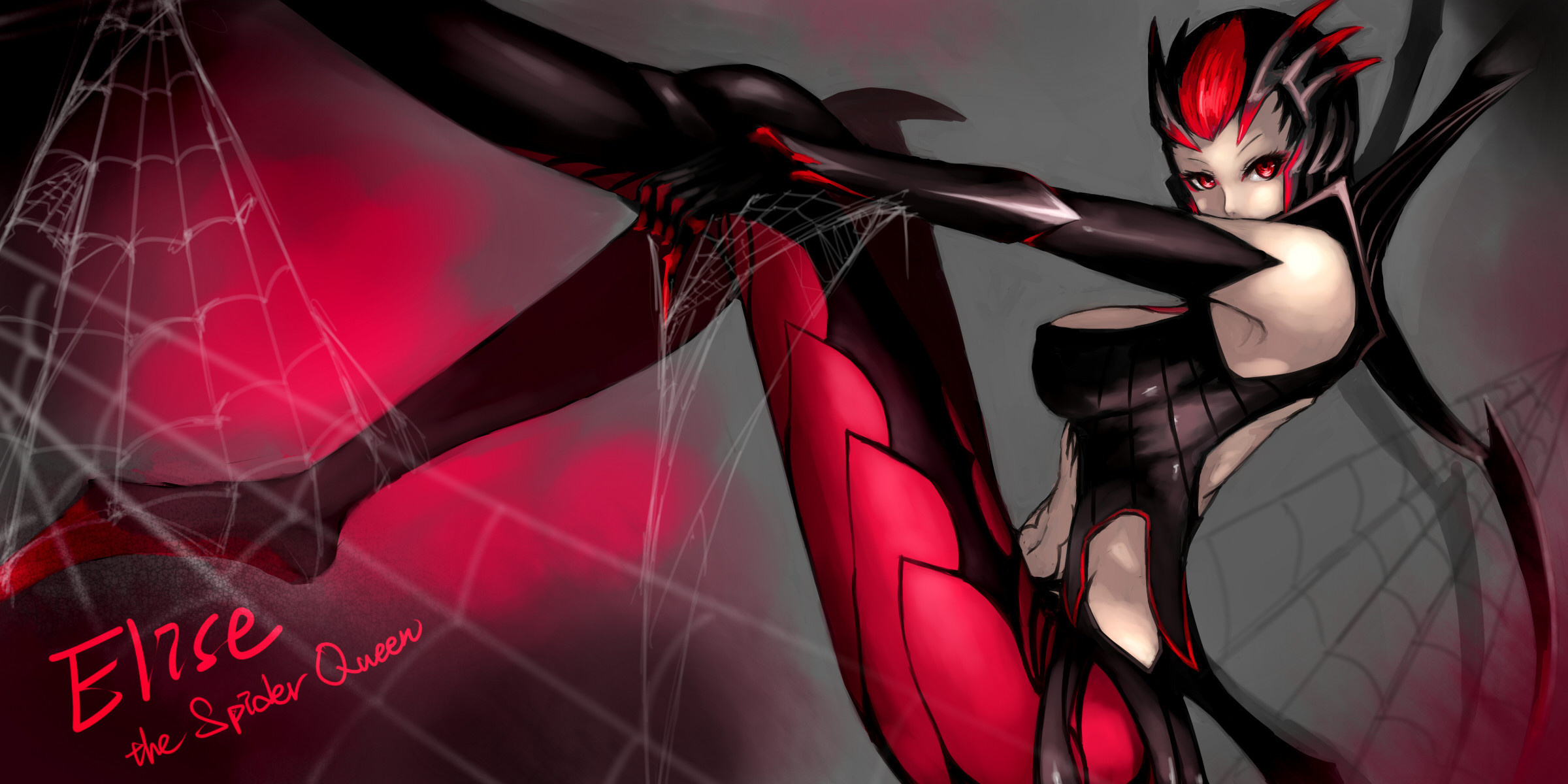 Elise League of Legends, Girl Spider Web, 2400x1200 Dual Screen Desktop