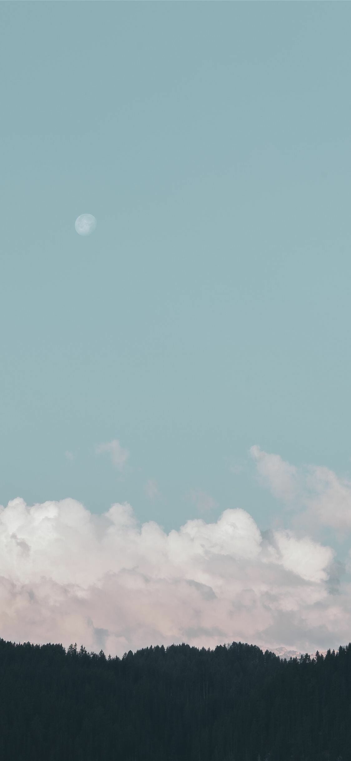 Pastel clouds, Enchanting forest, Moonlit sky, Dreamy iPhone wallpaper, 1130x2440 HD Phone