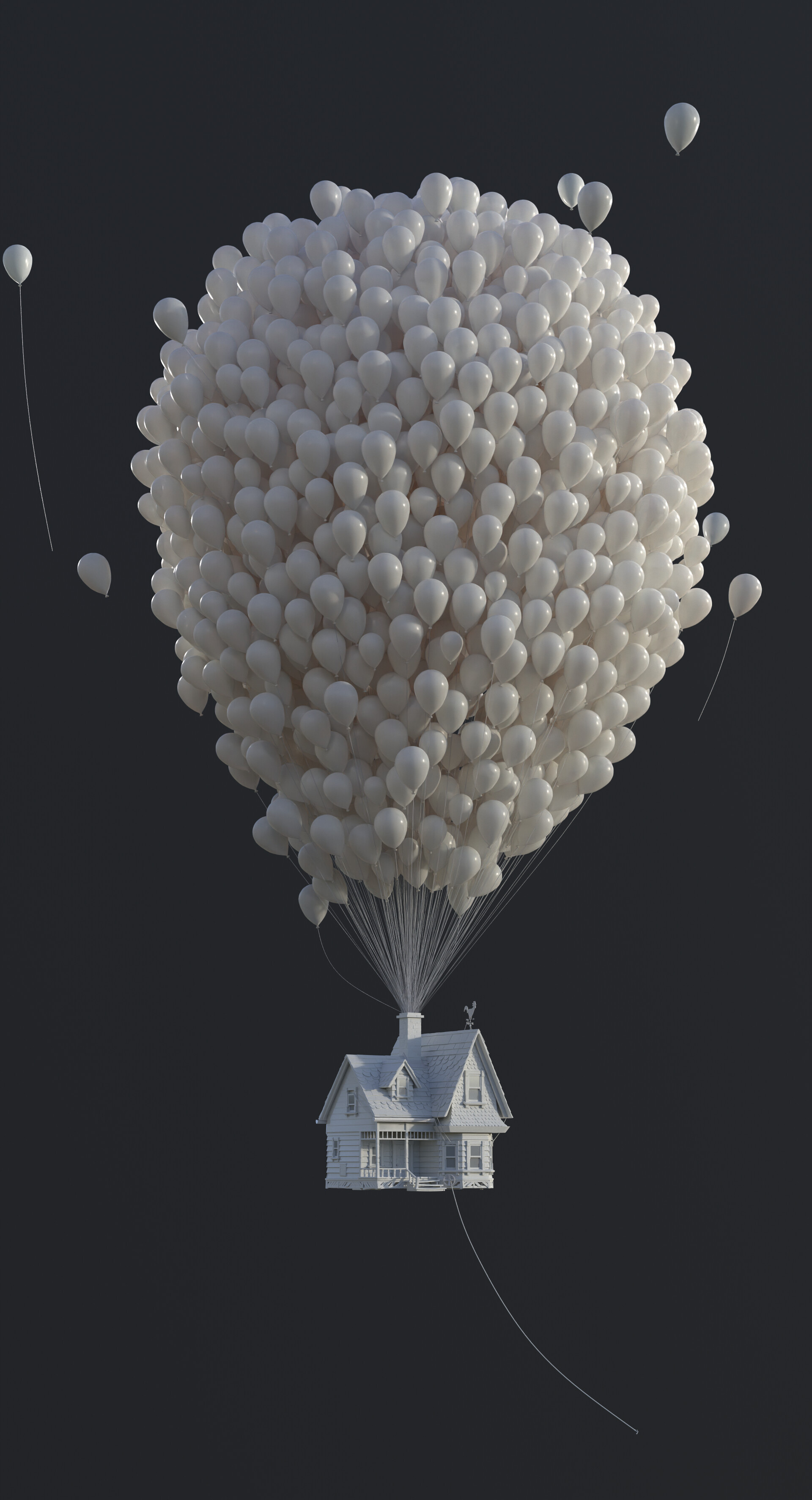 Cluster Ballooning, Up house, Sports, 1920x3550 HD Phone