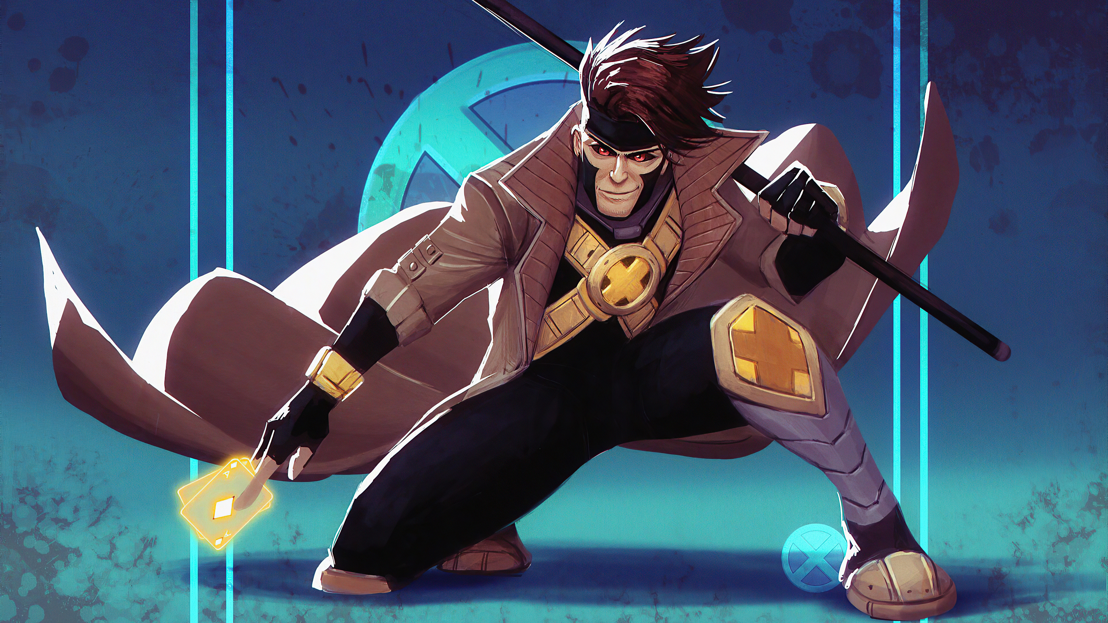 Gambit, Marvel Comics, Charismatic mutant, Ace of Spades, 3840x2160 4K Desktop