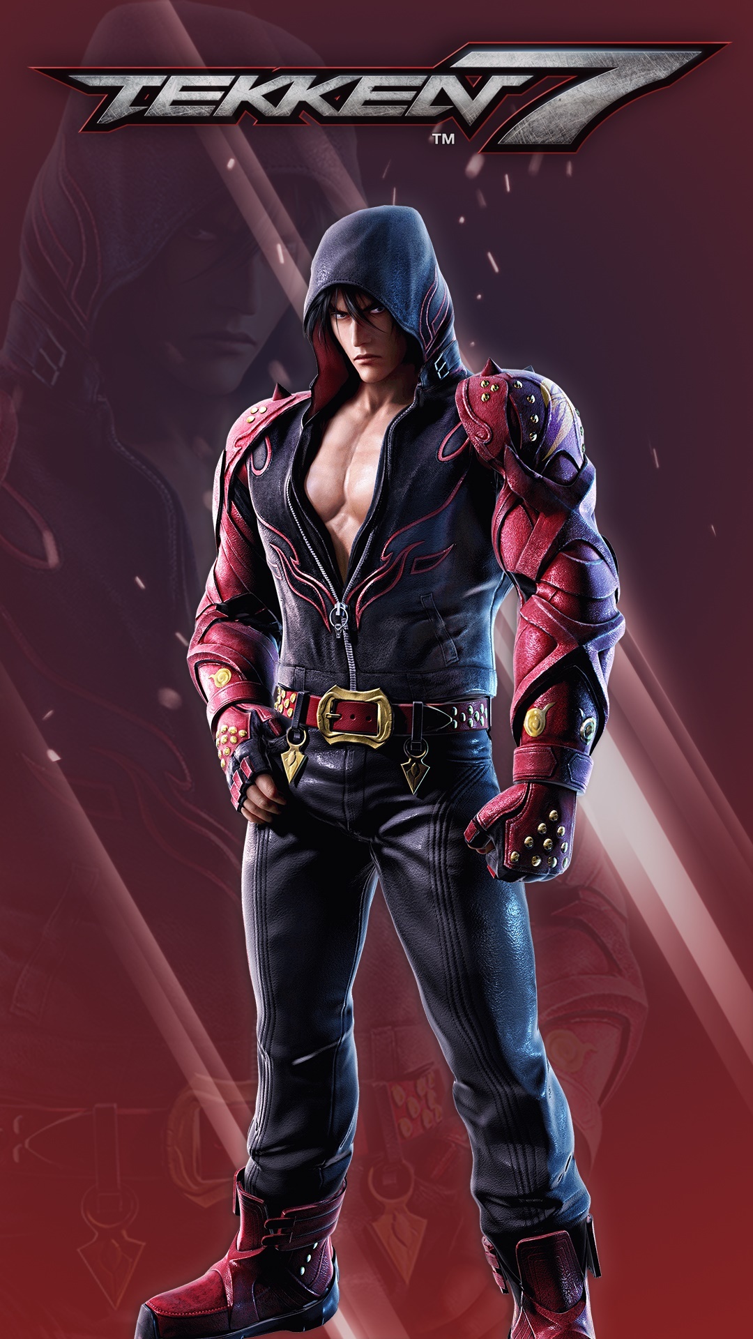 Jin Kazama, Tekken 7 logo, red armored gauntlets, Full HD Phone wallpaper