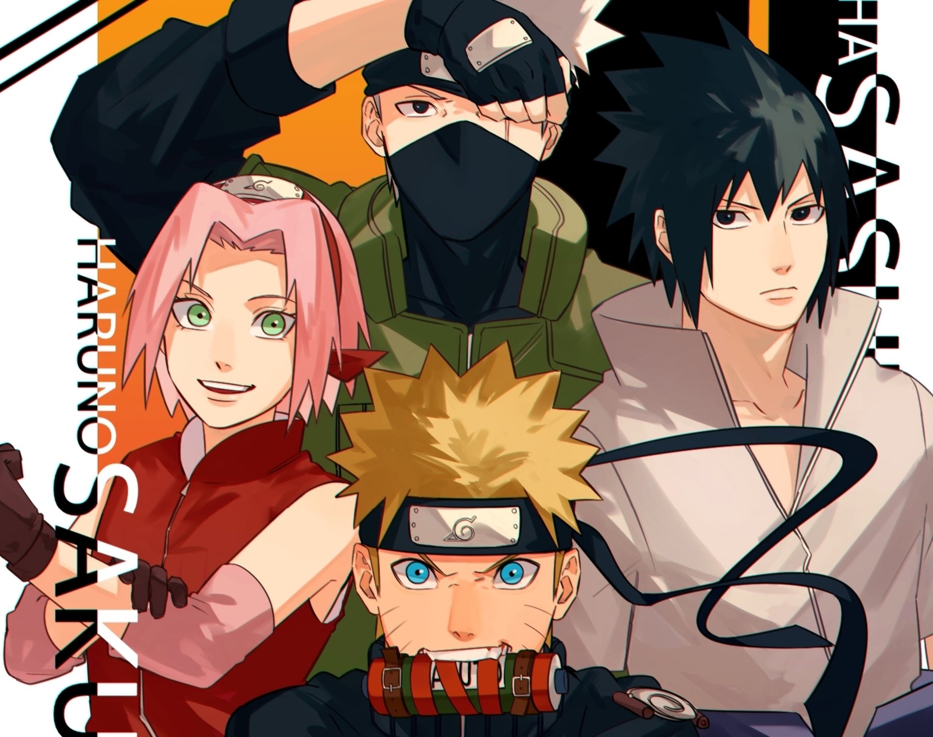 Naruto Uzumaki, Sasuke Uchiha, Kakashi Hatake, Sakura Haruno, Team 7, HD Desktop wallpaper