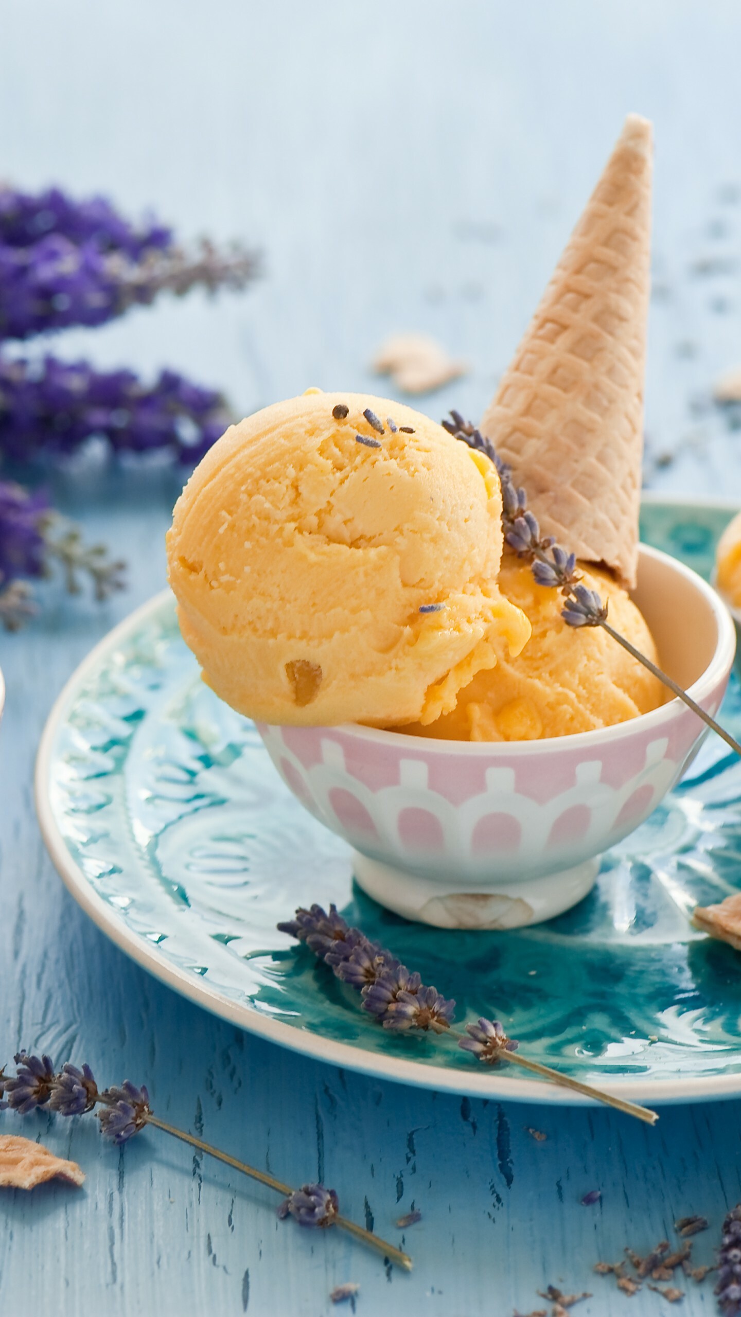 Lavender ice cream delight, 4k food wallpaper, Sweet treat, Visual temptation, 1440x2560 HD Phone