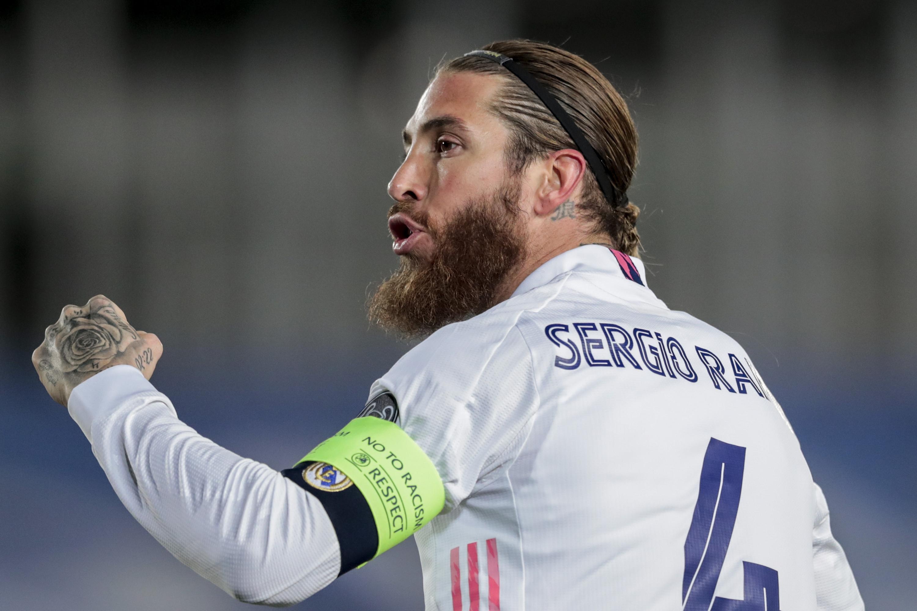 Sergio Ramos, Real Madrid jersey, captain armband, HD Desktop wallpaper