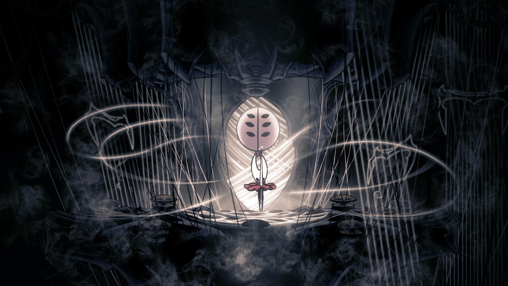 Hollow Knight Silksong, masked ballerina bug, stringed harp stage, Full HD Desktop wallpaper