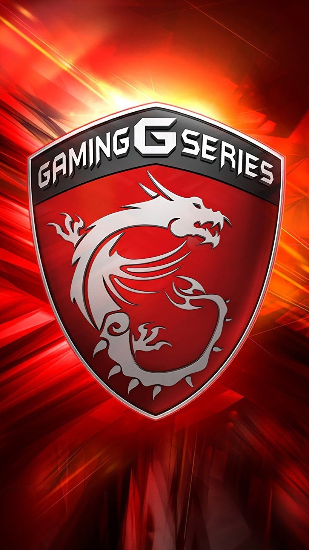 MSI Gaming Dragon shield, GAMING G SERIES text, abstract red light streaks, Full HD Phone wallpaper