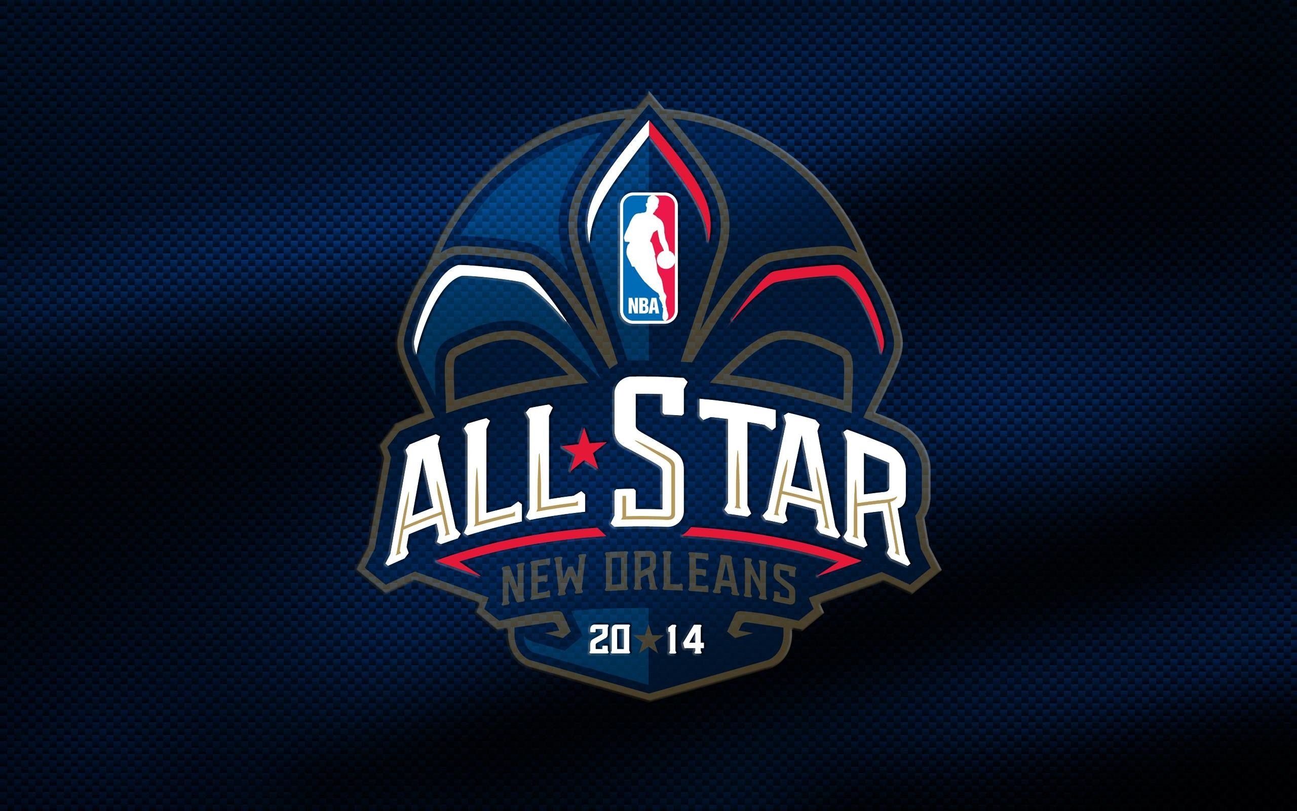 NBA All-Star Game 2014, New Orleans fleur-de-lis crest, Navy carbon weave backdrop, HD Desktop wallpaper