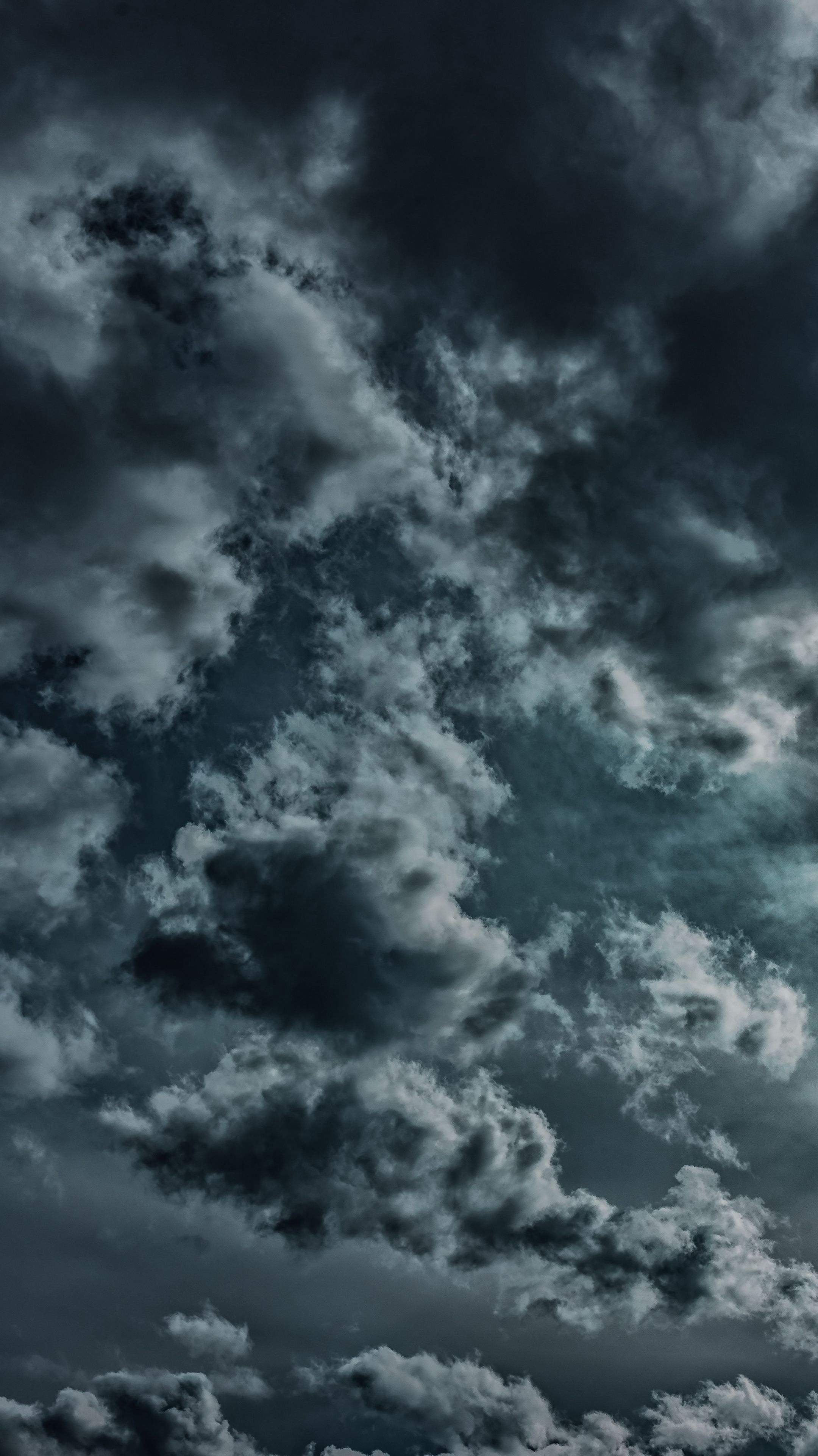 Gray Cloudy Sky, Dramatic cloud formations, Majestic sky, Captivating view, 2160x3840 4K Phone