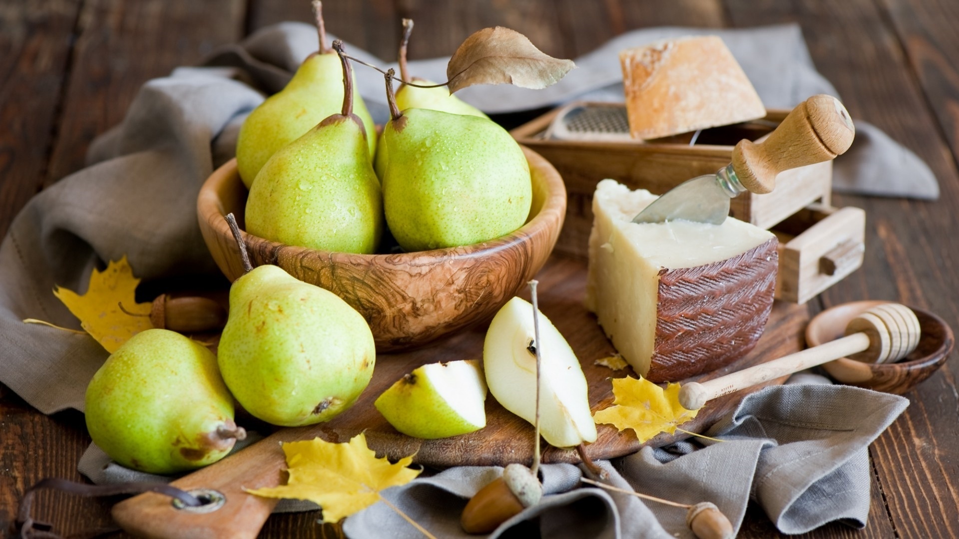 Vibrant pears, Natural beauty, Savory sweetness, Crisp texture, 1920x1080 Full HD Desktop