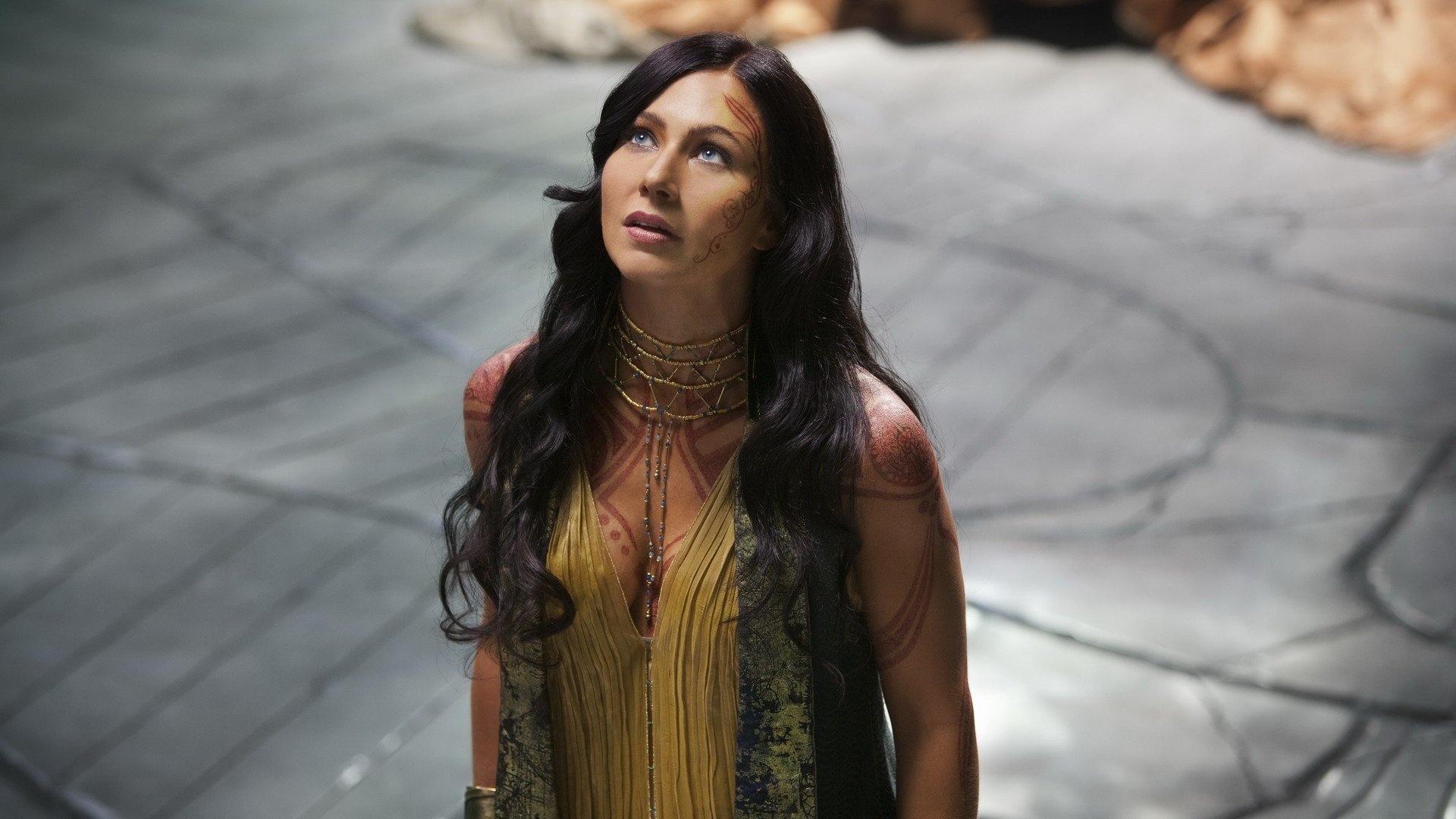 Lynn Collins, John Carter, Brunette actress, Intriguing gaze, 1920x1080 Full HD Desktop