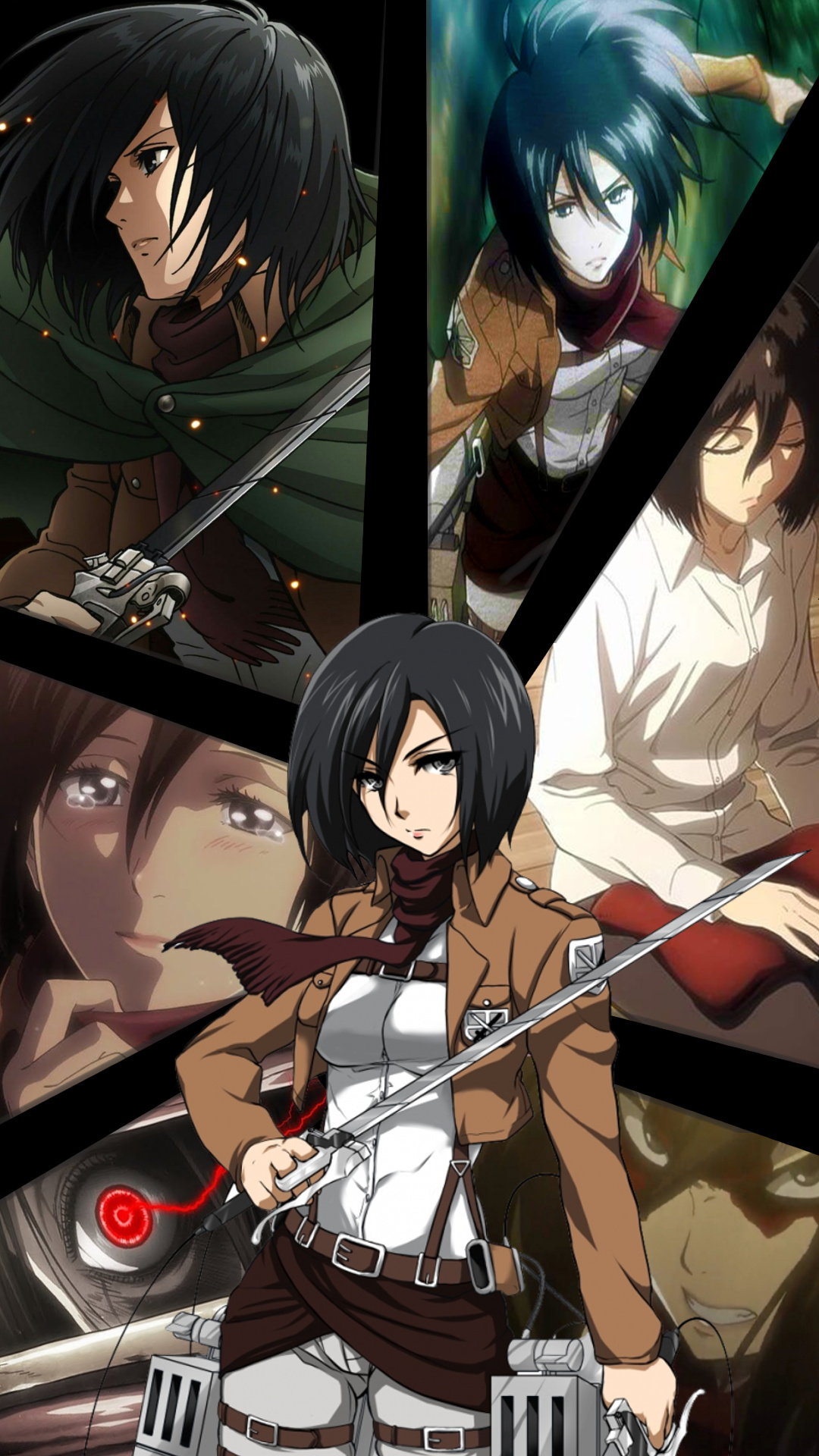 Mikasa Ackerman, Attack on Titan, Survey Corps uniform, Omni-directional mobility gear, ultrahard steel blade, Full HD Phone wallpaper