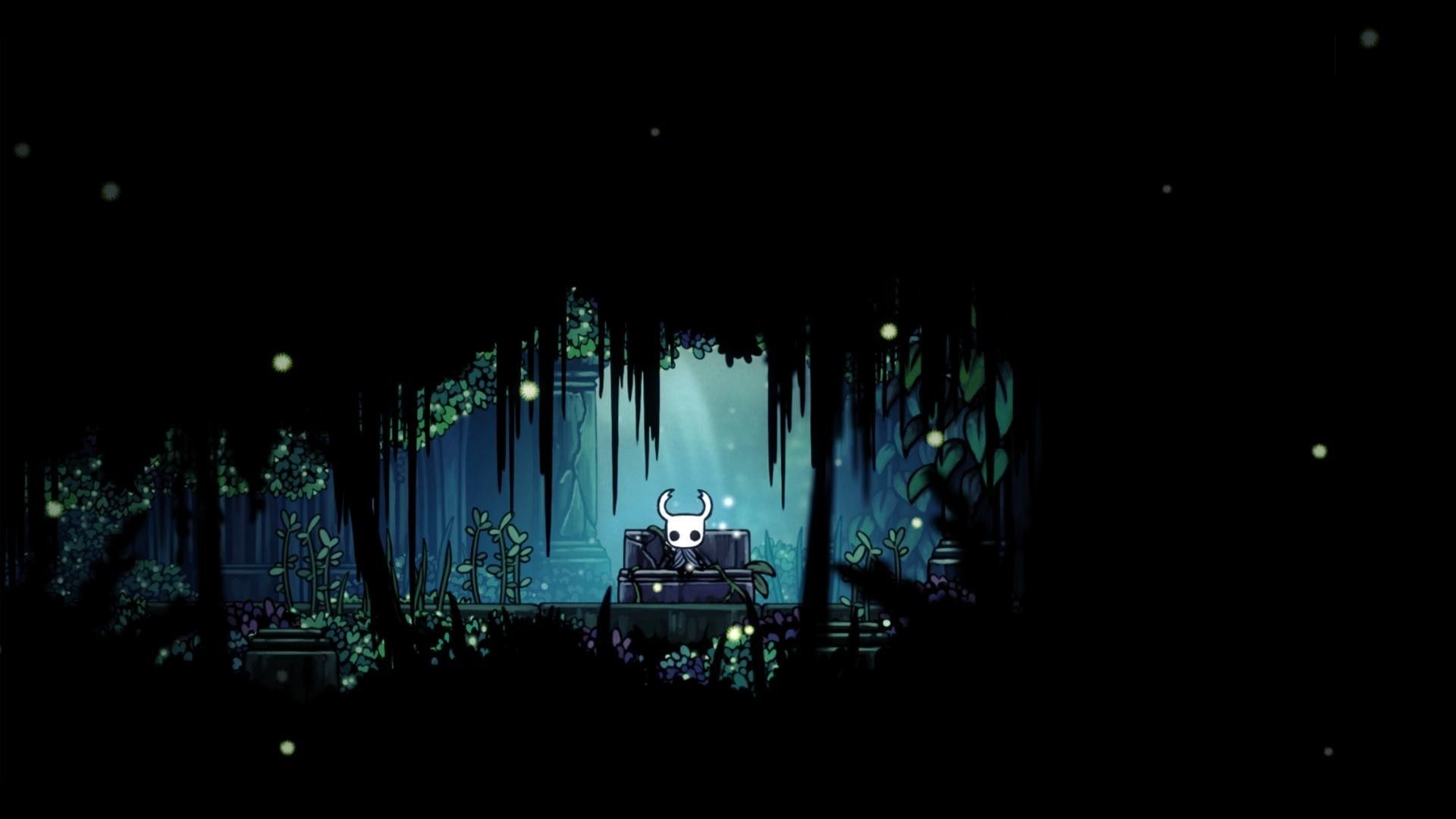The Knight, Greenpath, resting bench, Full HD Desktop wallpaper