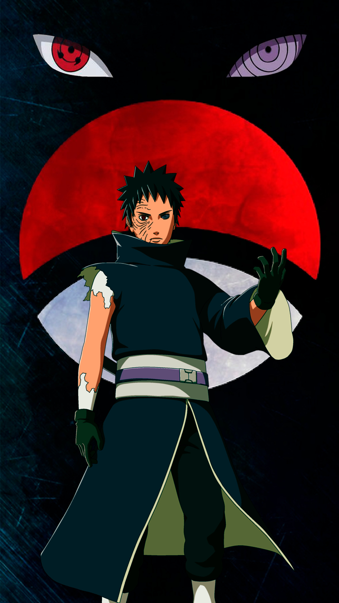 Obito Uchiha, Uchiha clan crest, Sharingan and Rinnegan, Full HD Phone wallpaper