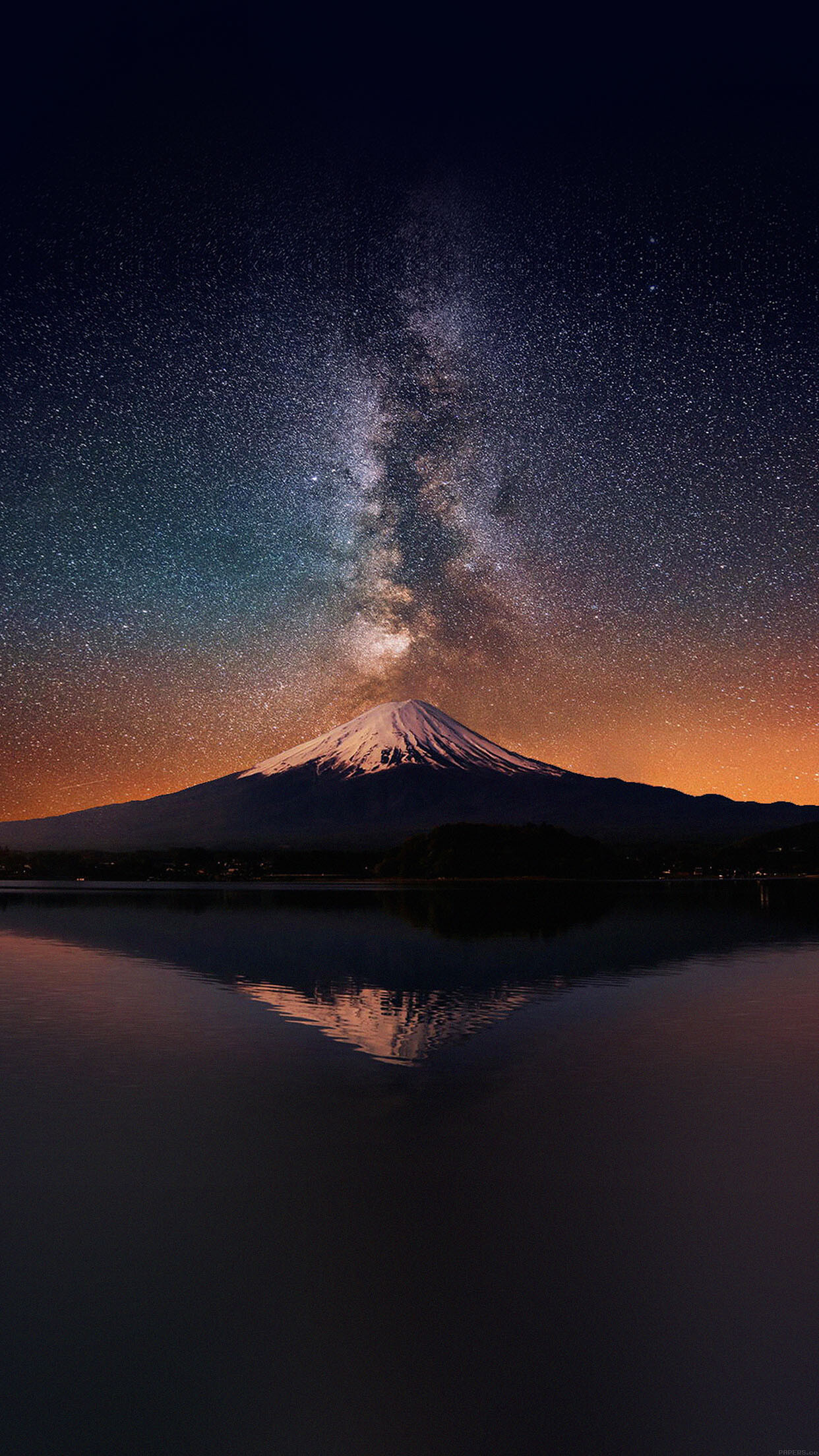 Mount Fuji, Milky Way Wallpaper, 1250x2210 HD Phone