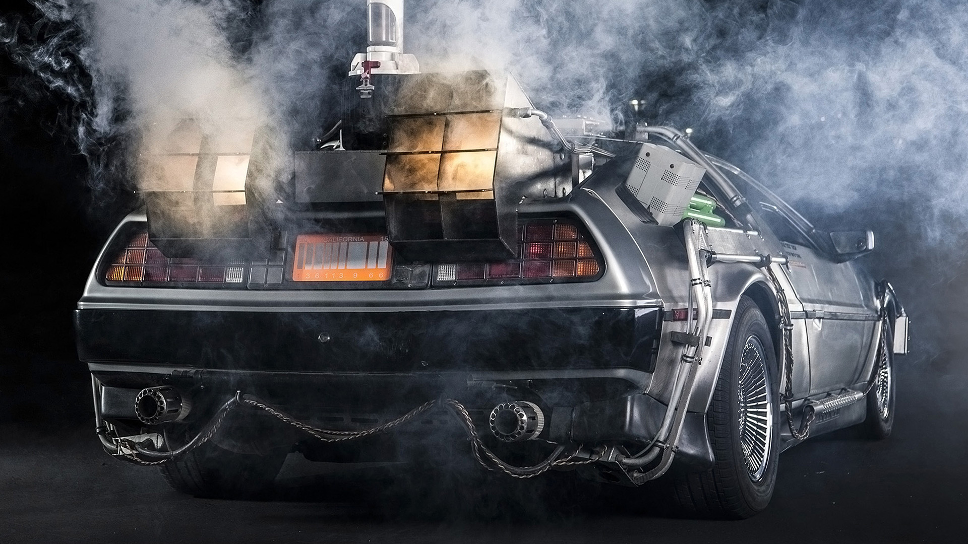 Back to the Future Delorean wallpaper, Eye-catching design, Creative composition, Time travel inspiration, 1920x1080 Full HD Desktop